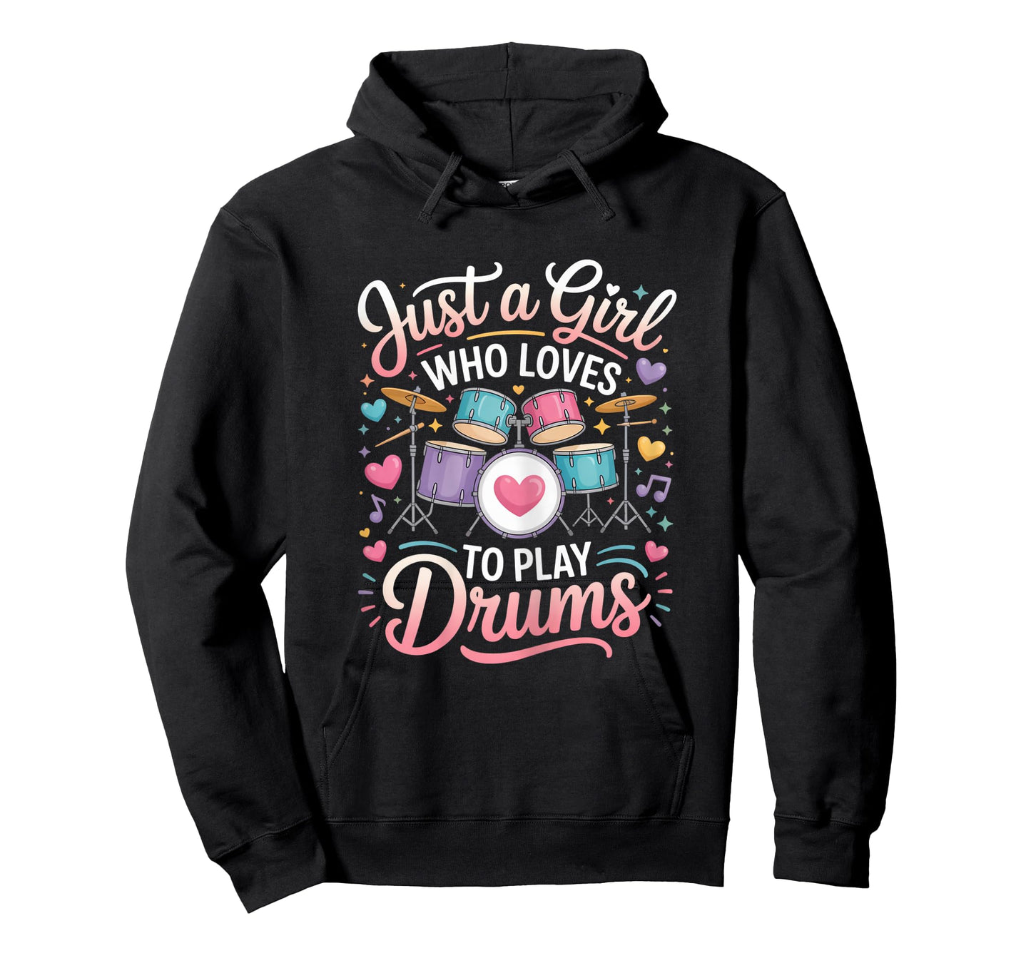 Just a Girl Who Loves to Play Drums Cute Girly Music T-Shirt