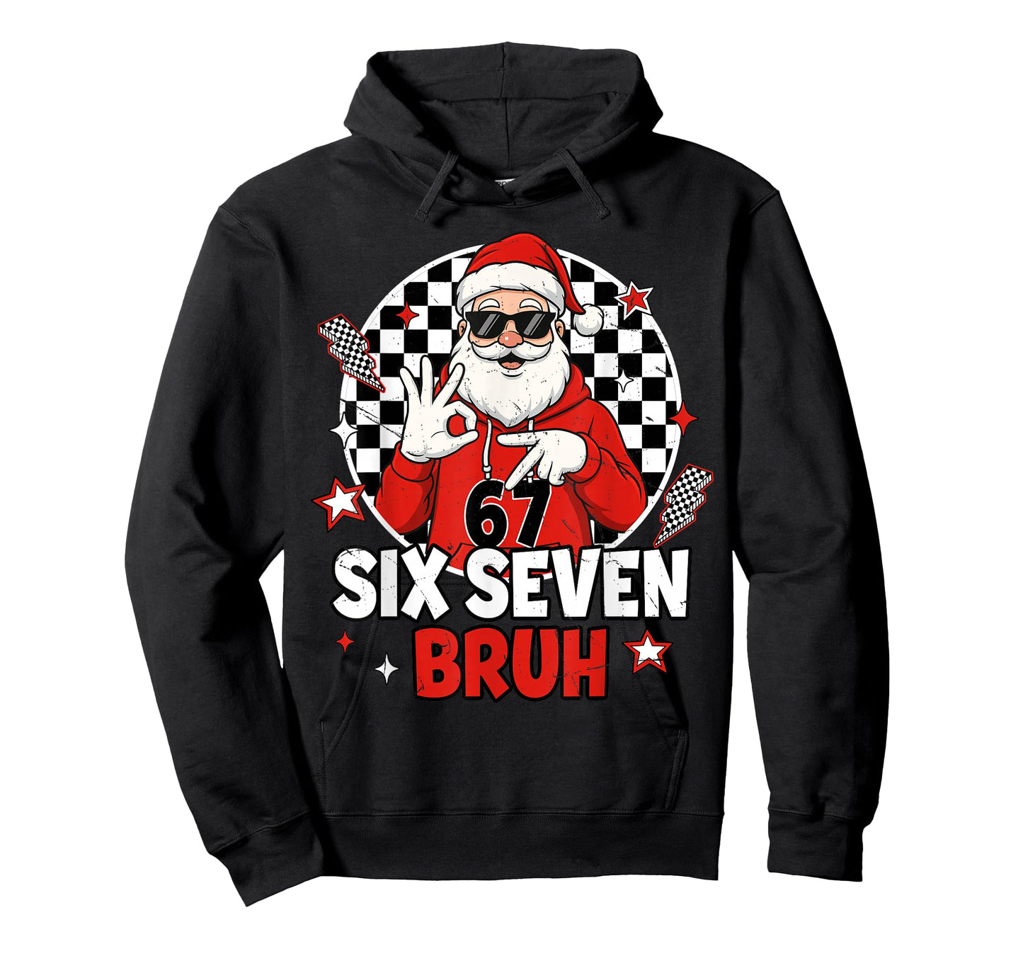 Funny 67 Meme Six Seven Christmas Bruh Santa Kids Boys Men T-Shirt