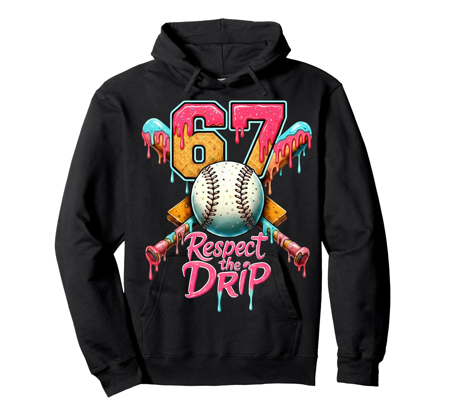 Baseball Drip Number 67 Player Sport Gift for Men Women Kids T-Shirt
