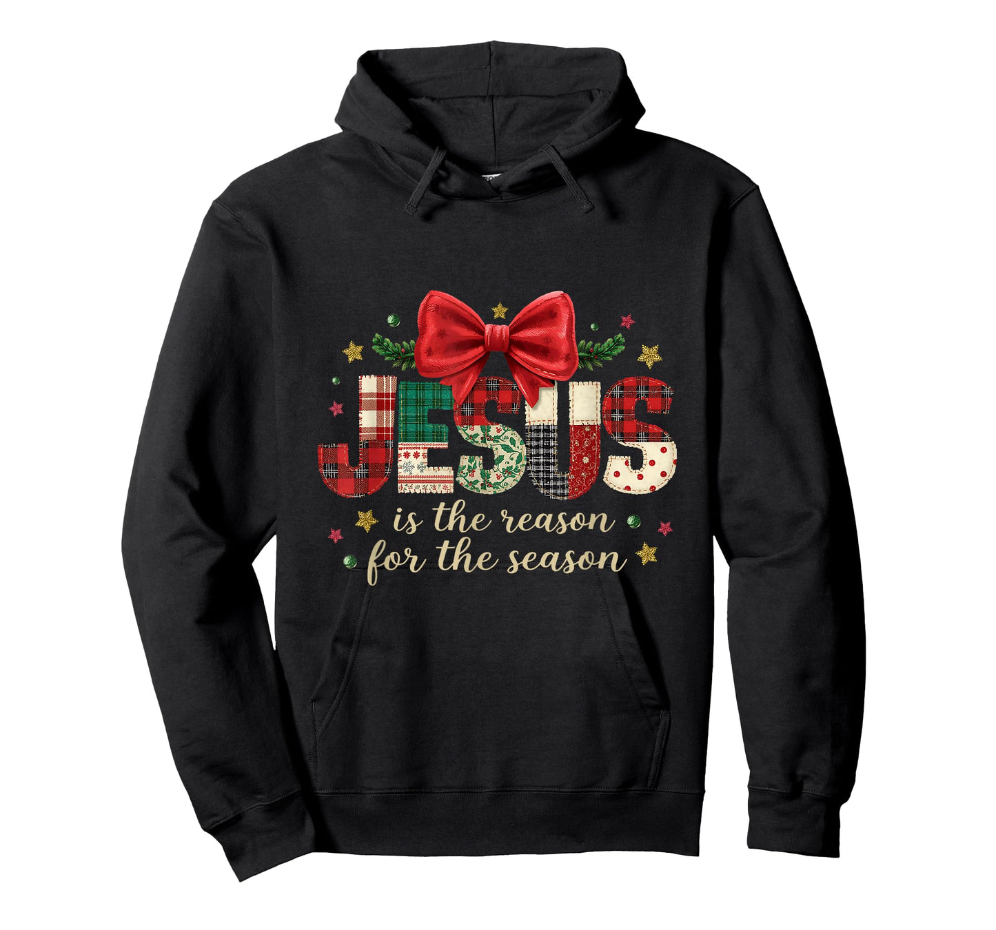 Jesus is The Reason for Season Patchwork Christmas T-Shirt