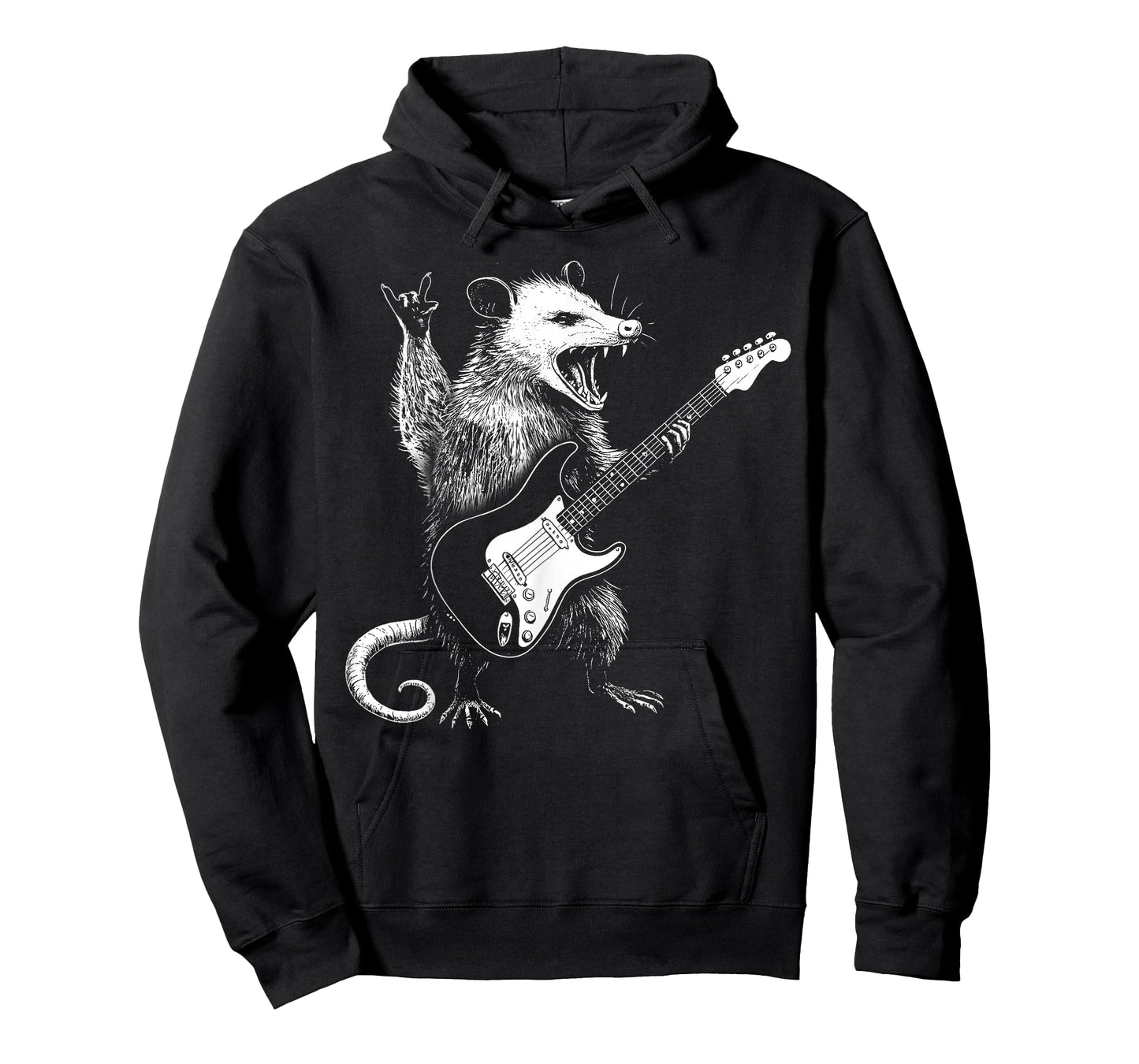 Possum Playing Guitar Music Funny Opossum Rock On Guitarist T-Shirt