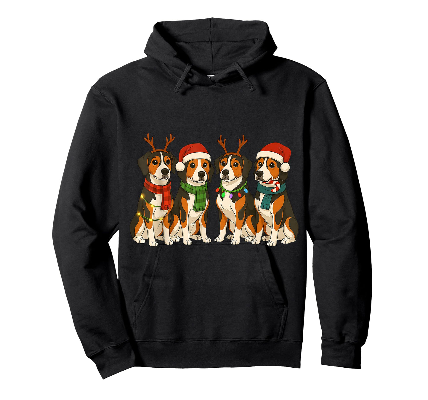 Treeing Walker Coonhound Santa Hat Tee Dog Merry Christmas T-Shirt