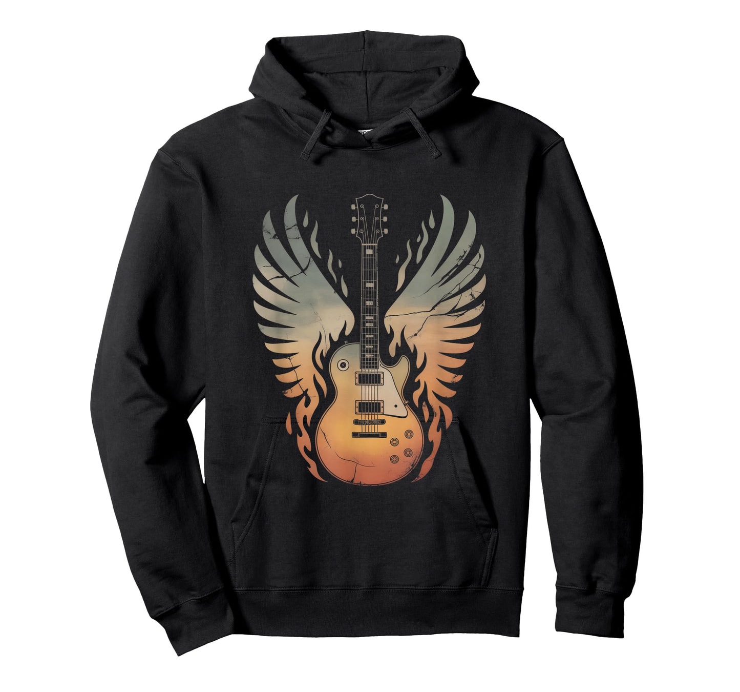 Vintage Electric Guitar Wings Rock and Roll Guitarist Gifts T-Shirt