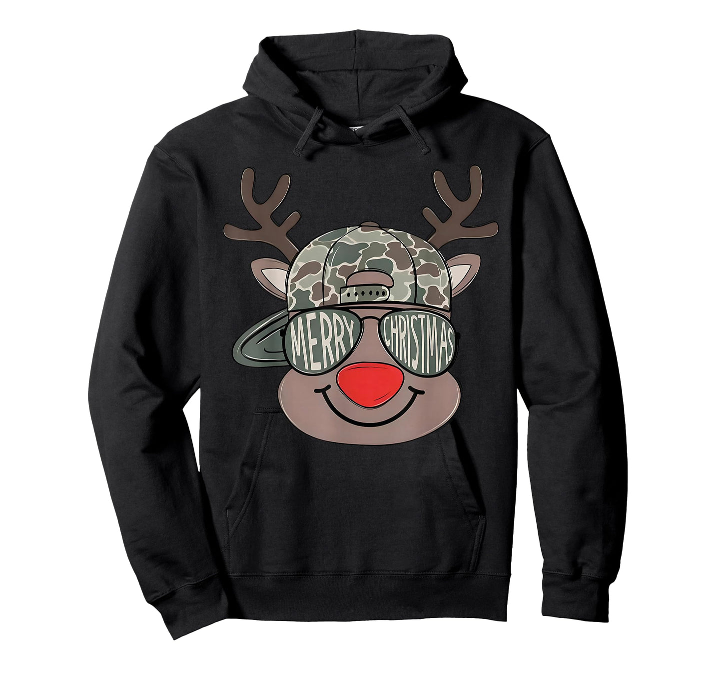Reindeer Rudolph Merry Christmas Xmas Holiday Boys Camo T-Shirt