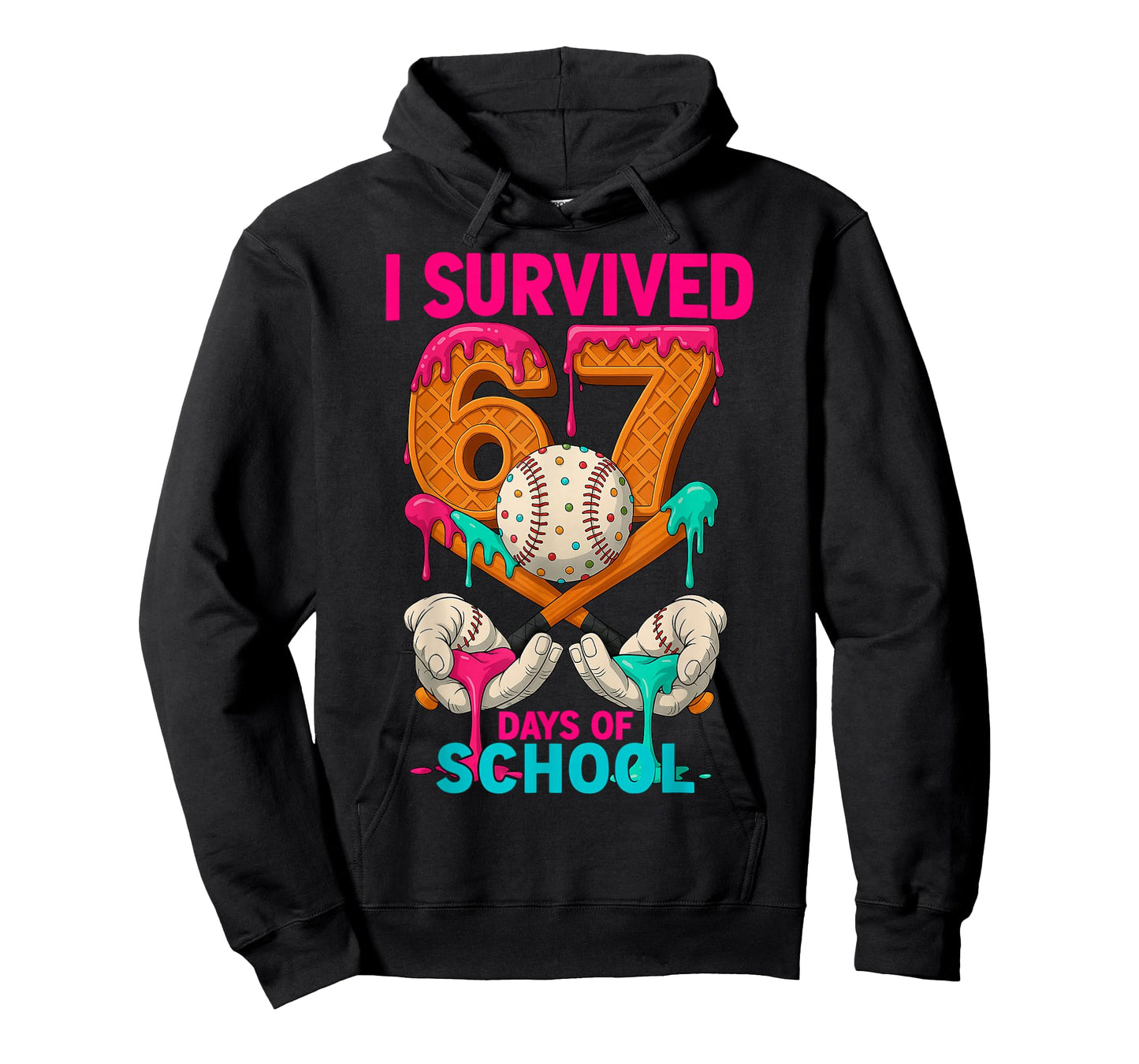 HUGvyn I Survived 67 Days of School Ice Cream Six Seven Meme T-Shirt