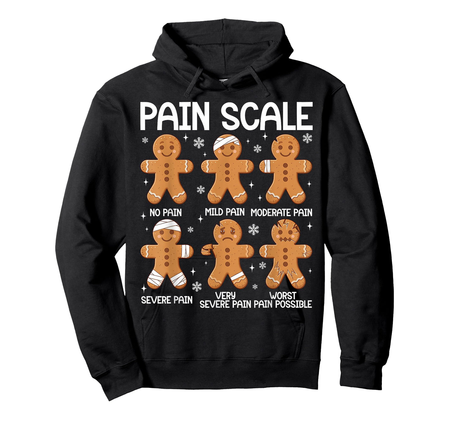 Nurse Christmas Pain Scale Assessment RN ER Gingerbread Man T-Shirt