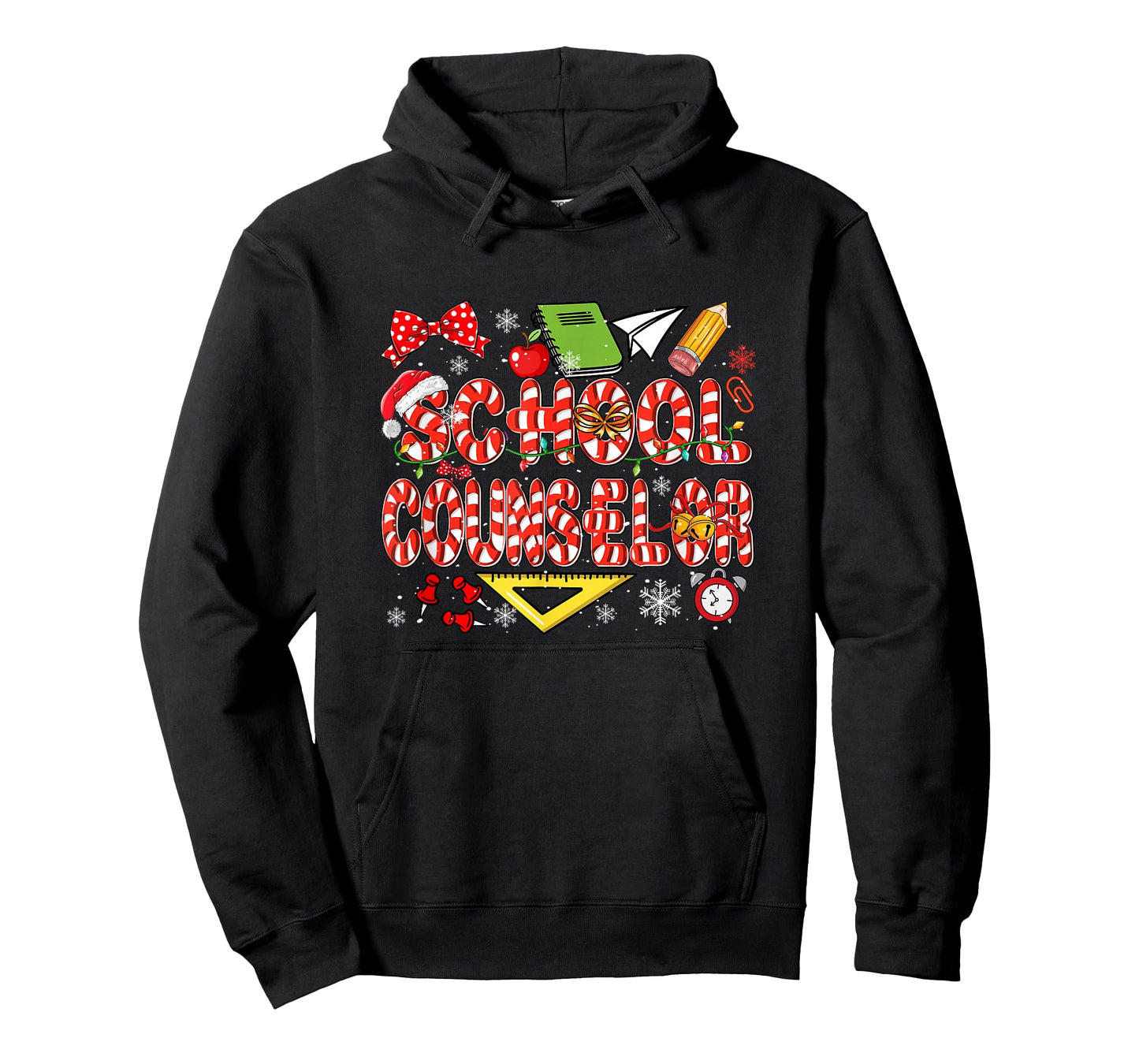 School Counselor Christmas Candy Canes Lover Funny Job Team T-Shirt