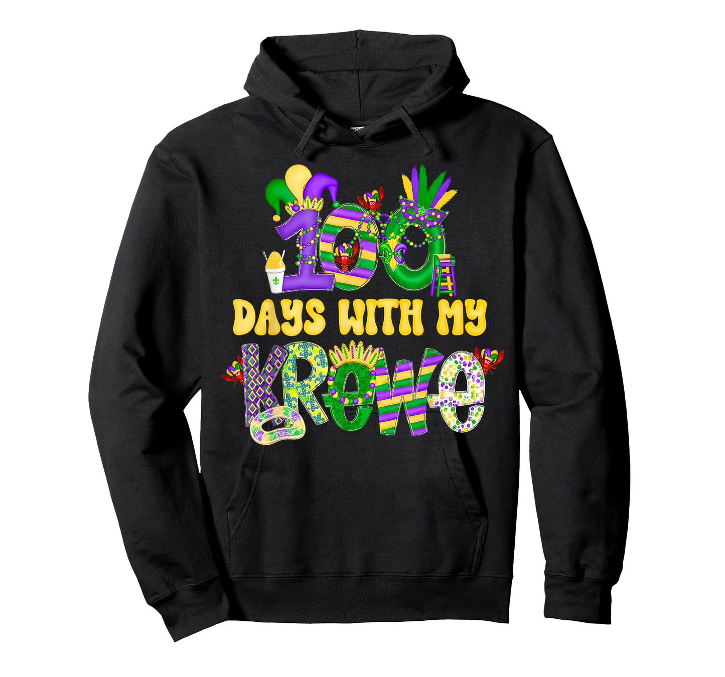 Groovy 100 Days with My-Krewe Mardi Gras Teacher Students T-Shirt