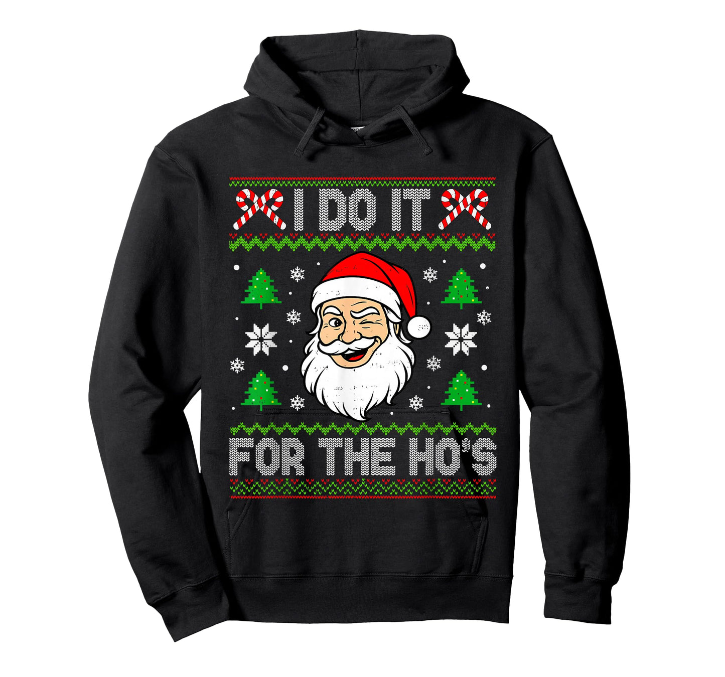I Do It for The Ho's Santa Funny Inappropriate Christmas Men T-Shirt