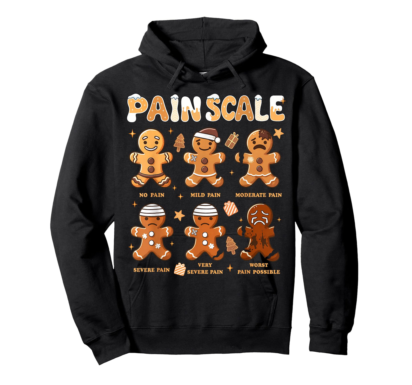 Pain Scale Funny Gingerbread Man Christmas Nurse Holiday T-Shirt