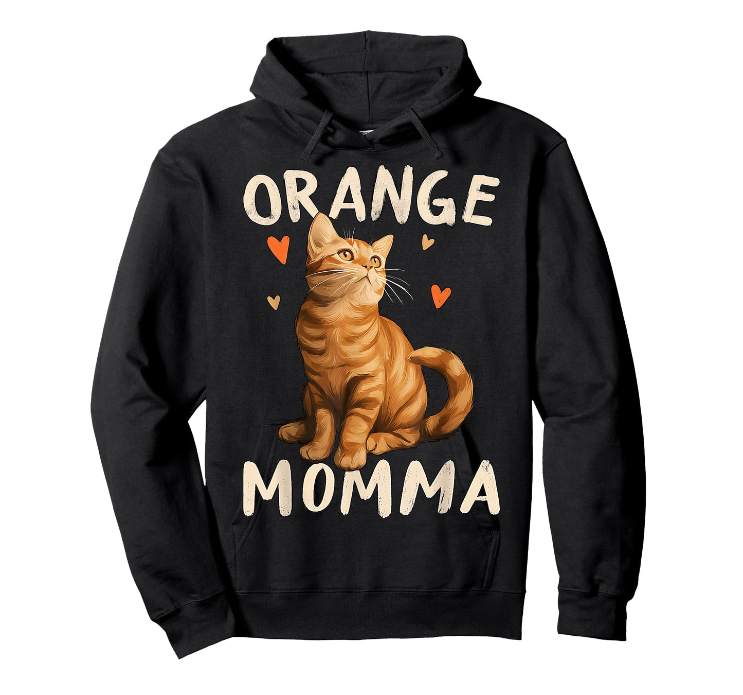 Orange Momma Orange Cat Mom Tabby Cat Heart T-Shirt