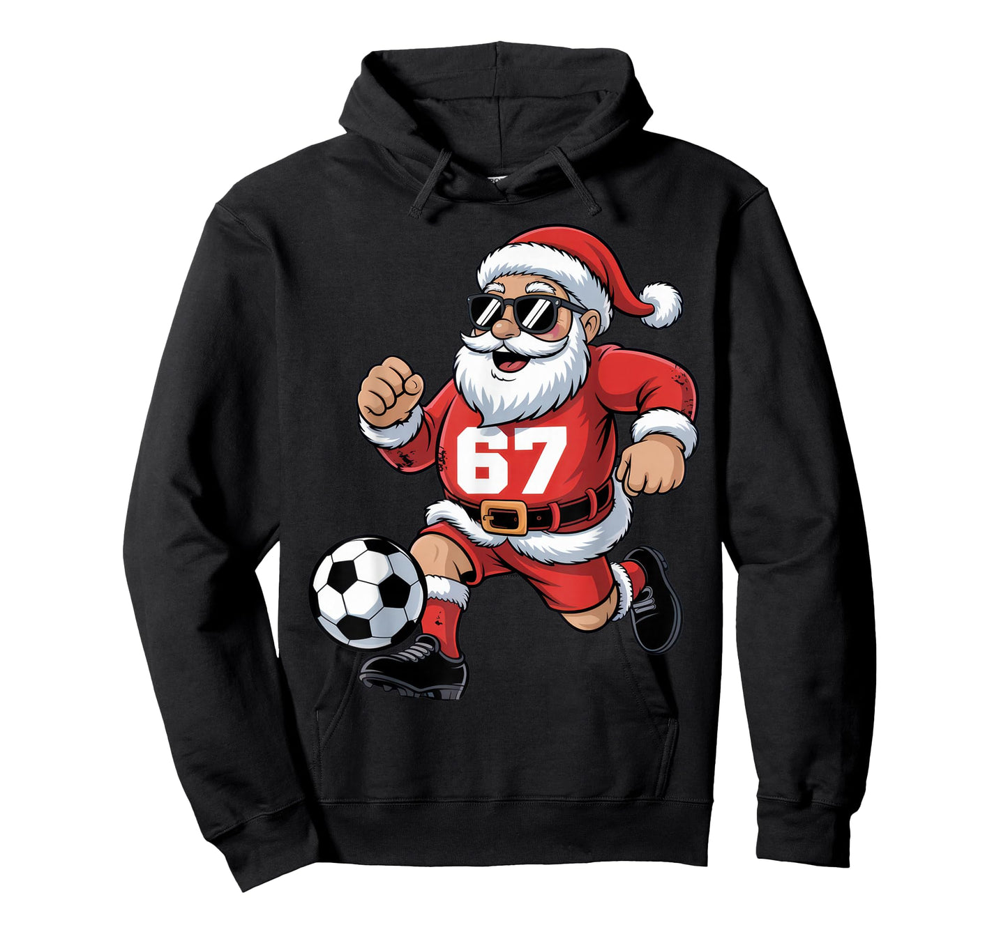 67 Soccer Santa Design for Christmas Sports Fans T-Shirt