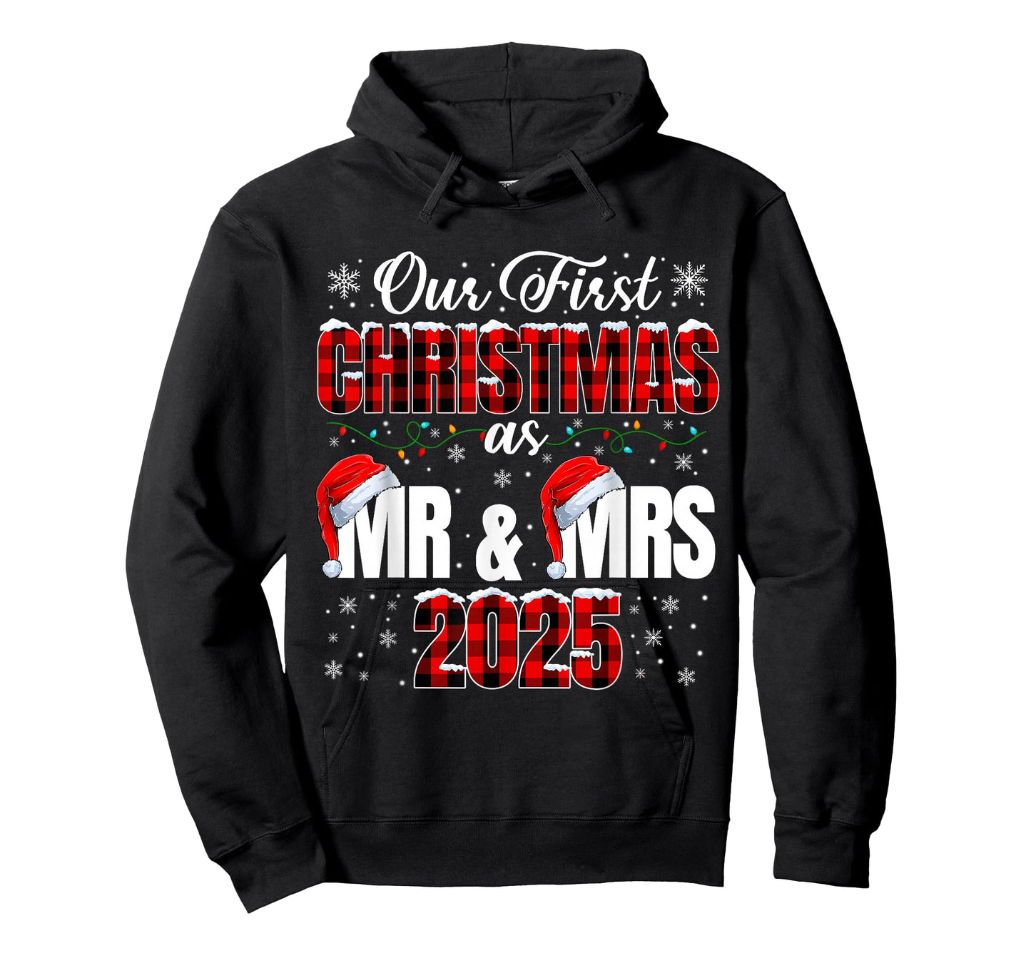 Our First Christmas As Mr and Mrs 2025 Couple Xmas Men Women T-Shirt