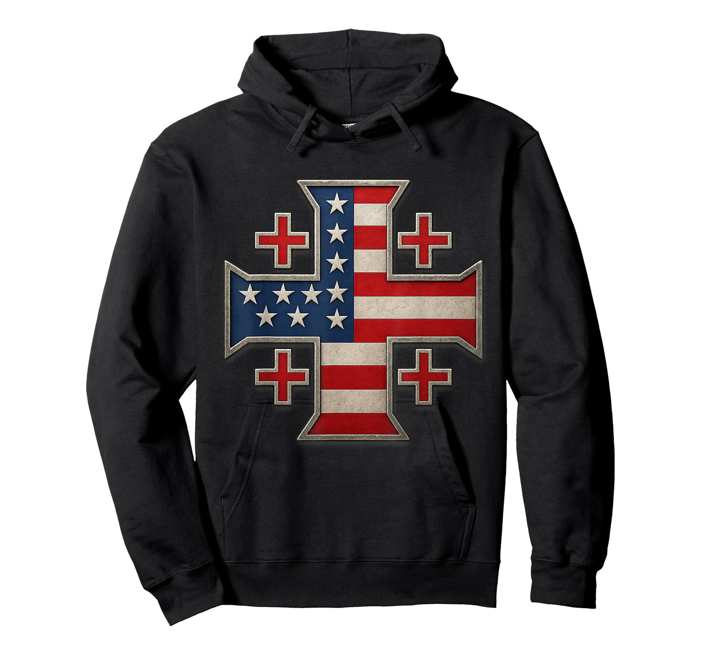 USA Flag Jerusalem Cross - Kingdom of Jerusalem T-Shirt