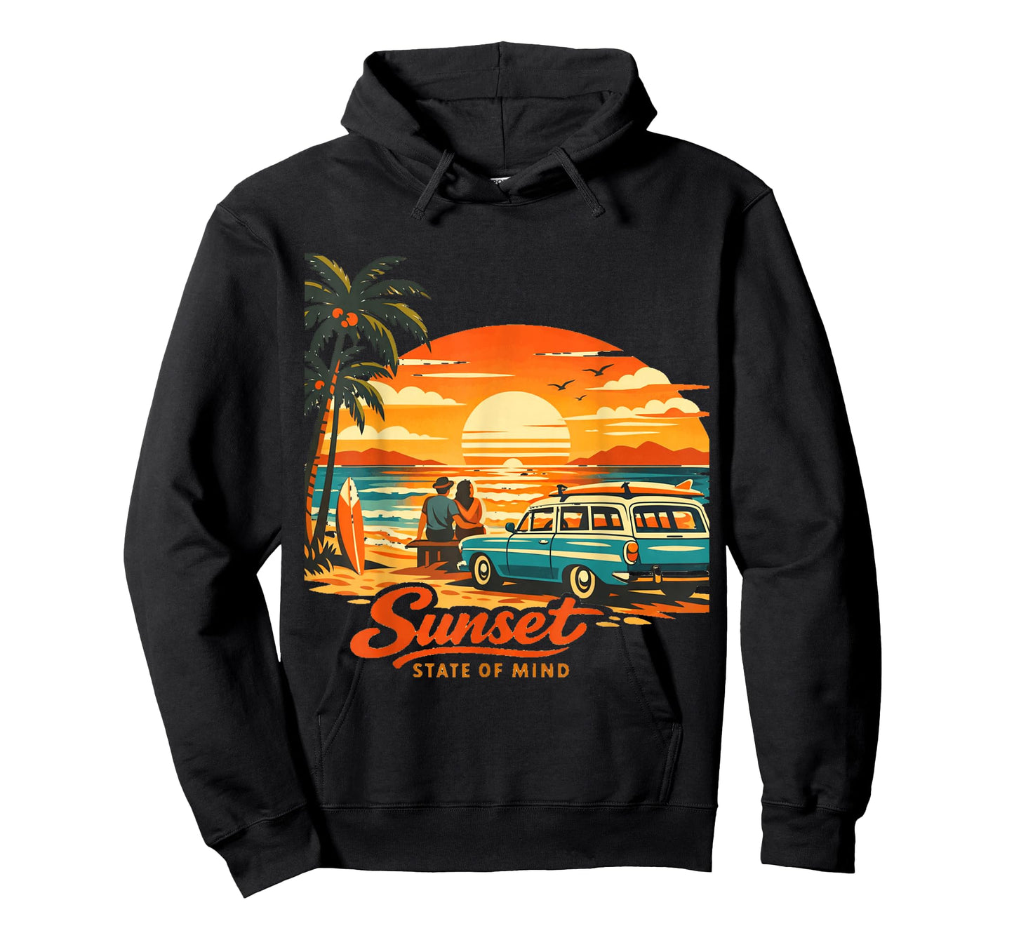 Beach Vibes 60s Sunset Surfers Retro T-Shirt