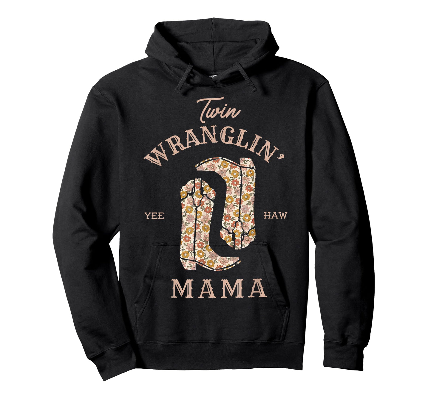Twin Wranglin's Mama Pregnancy Announcement Baby Western Mom T-Shirt
