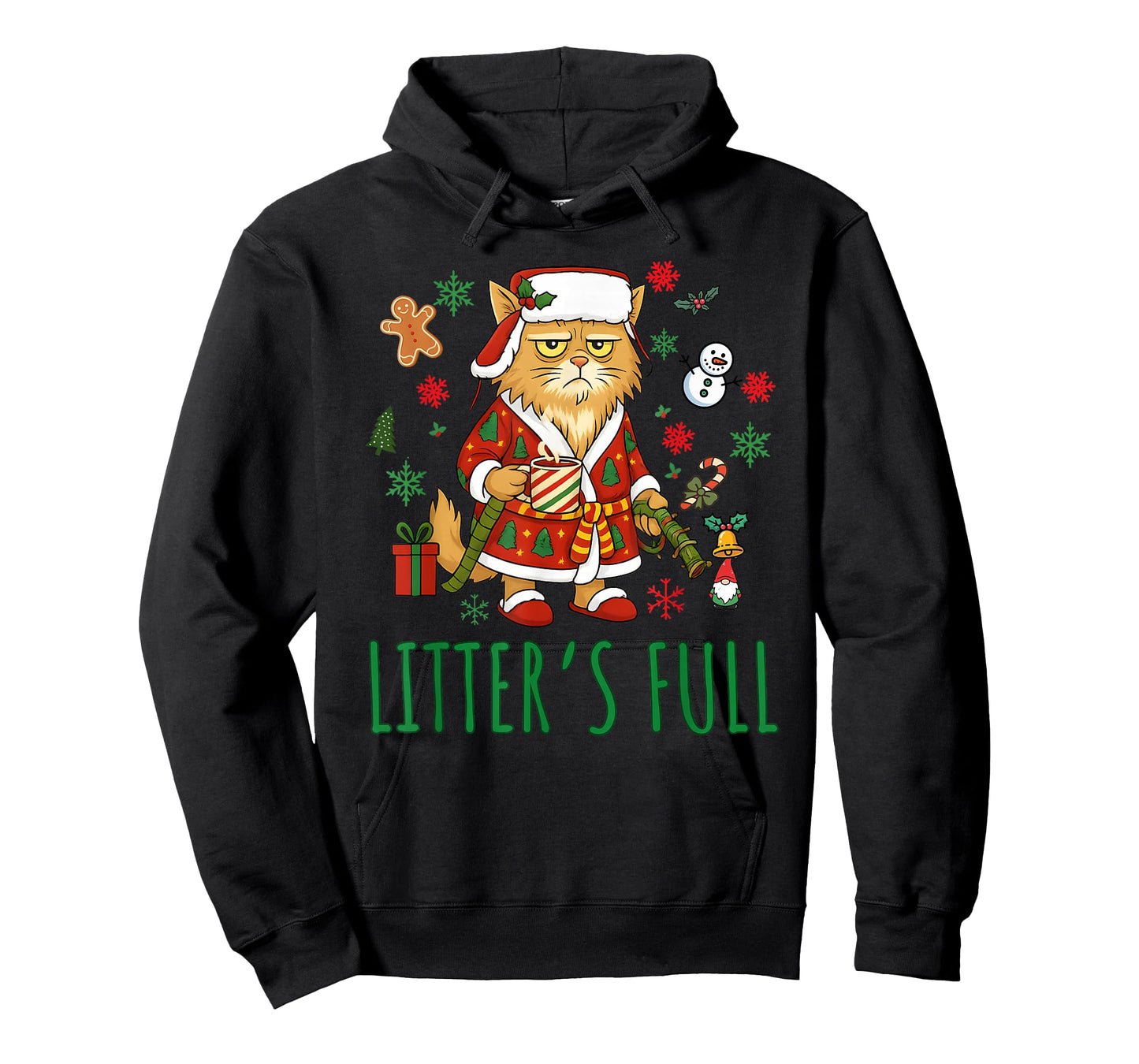 Litter's Full Funny Silly Cat Holding Coffee Meme T-Shirt
