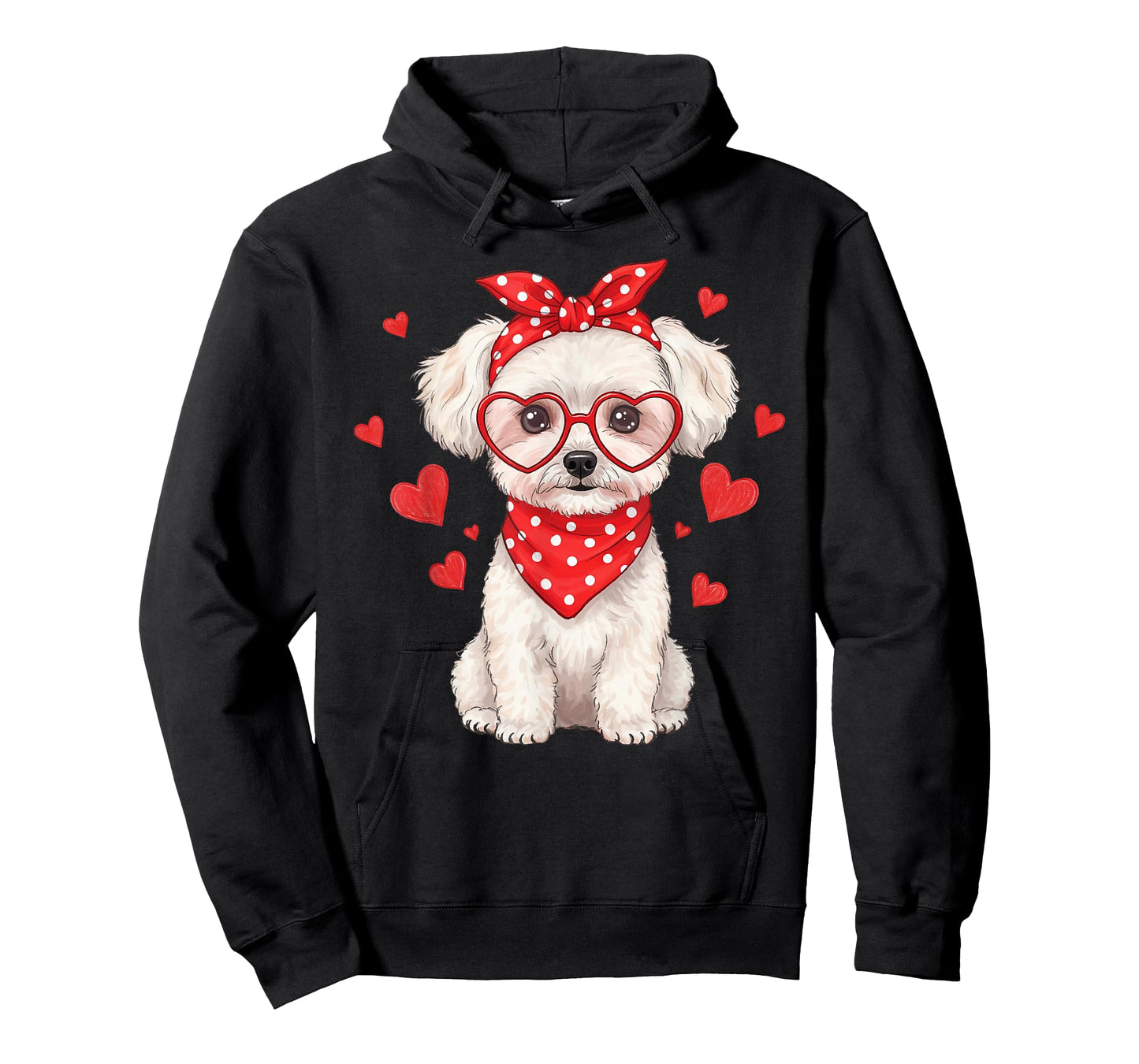 Bichon Frise Dog Valentines Day Cute Heart Glasses Dog Lover T-Shirt