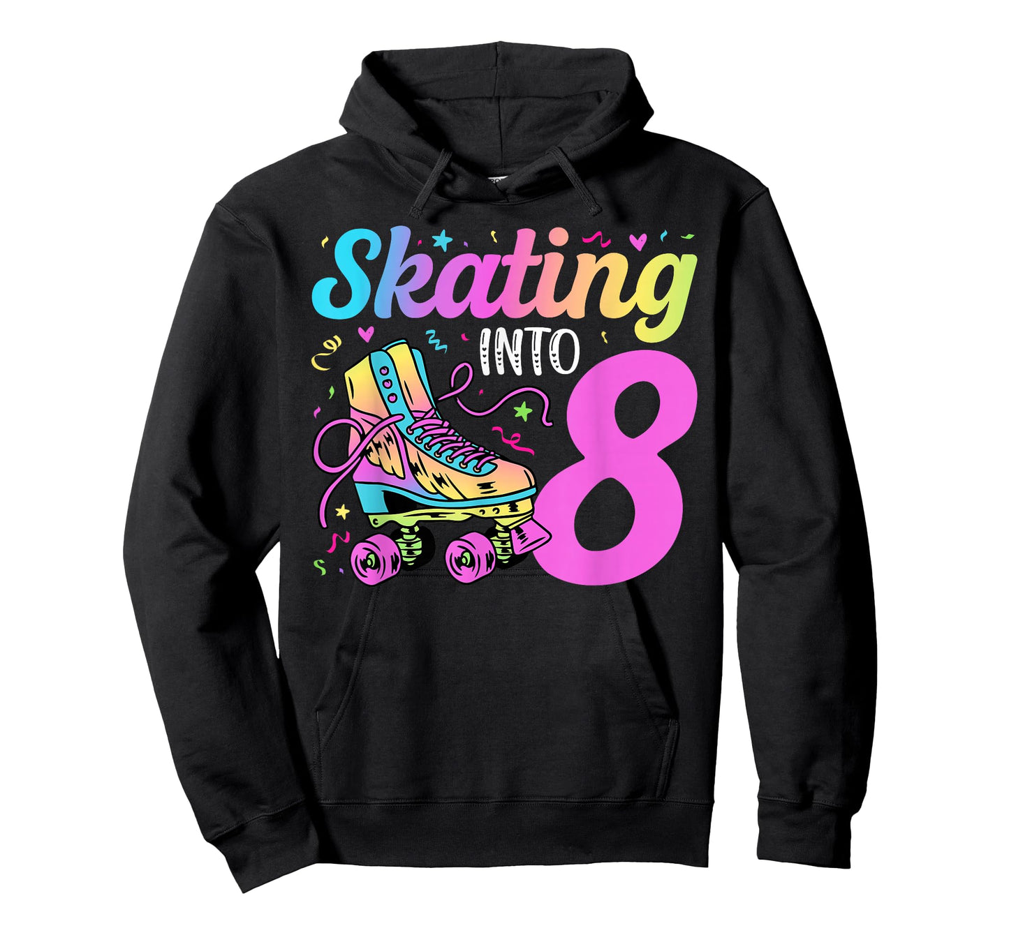 8th Roller Skate Birthday 8 Year Old Roller Skating Girl T-Shirt
