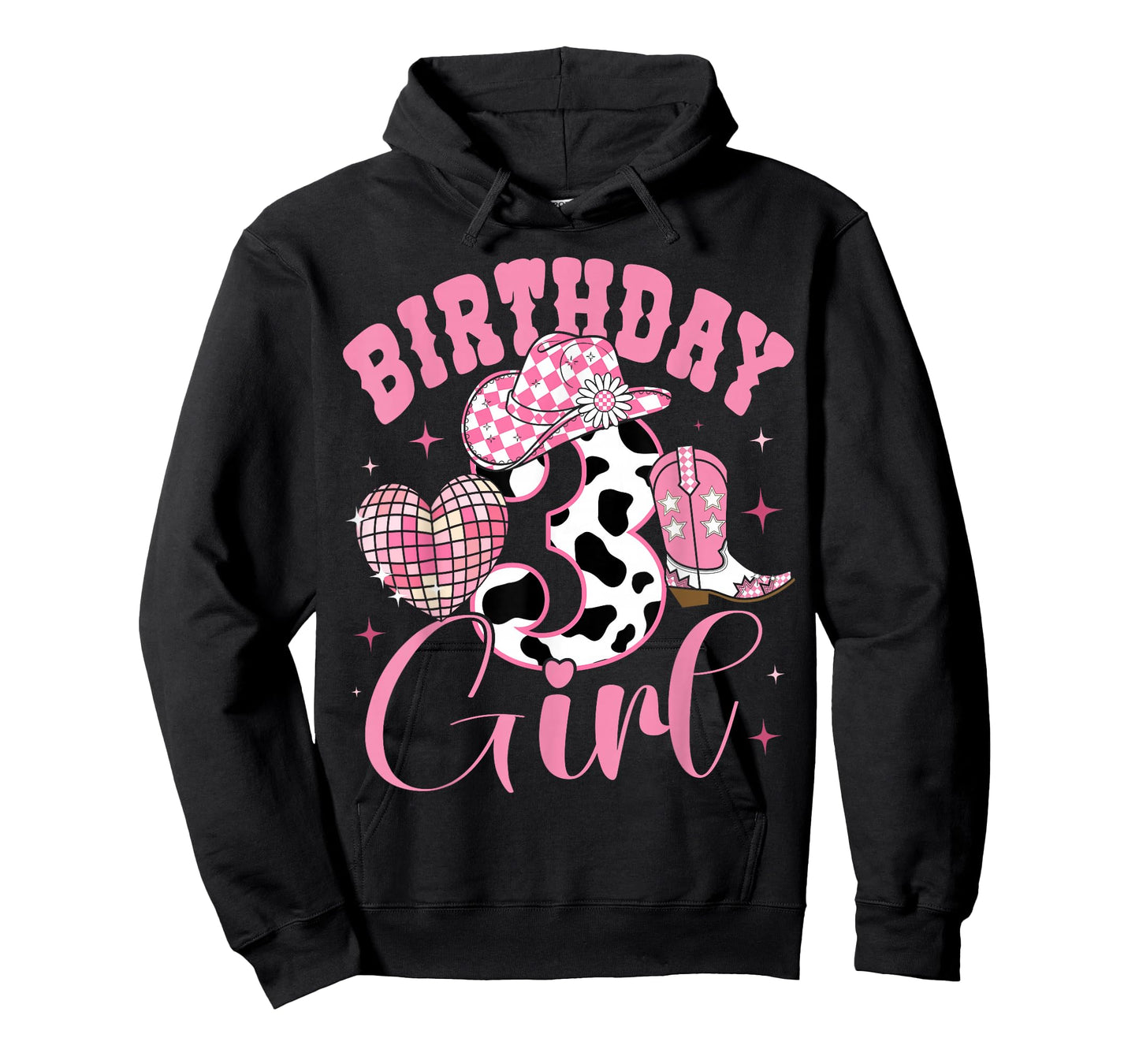 Happy 3rd Birthday Girl Outfit Rodeo Western Cowgirl Cowboy T-Shirt