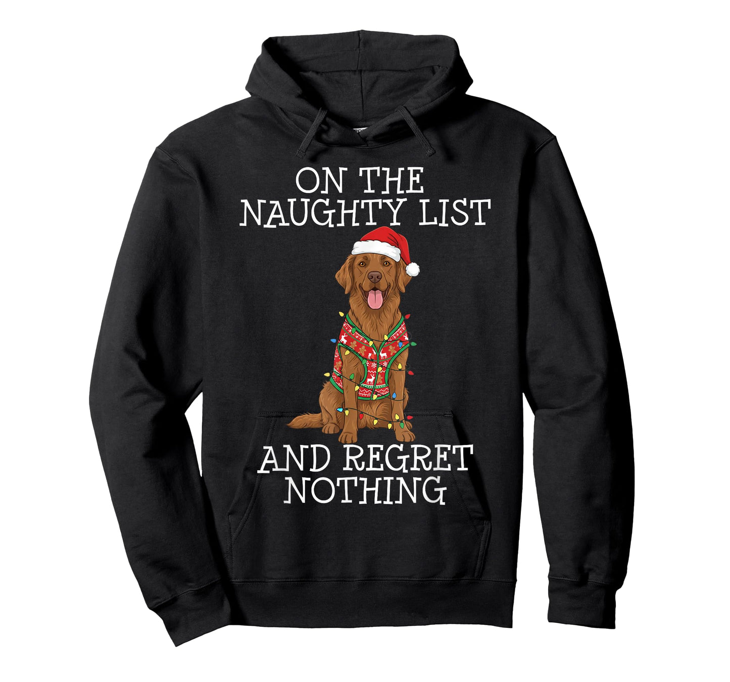 Funny Christmas Chesapeake Bay Retriever Naughty List T-Shirt