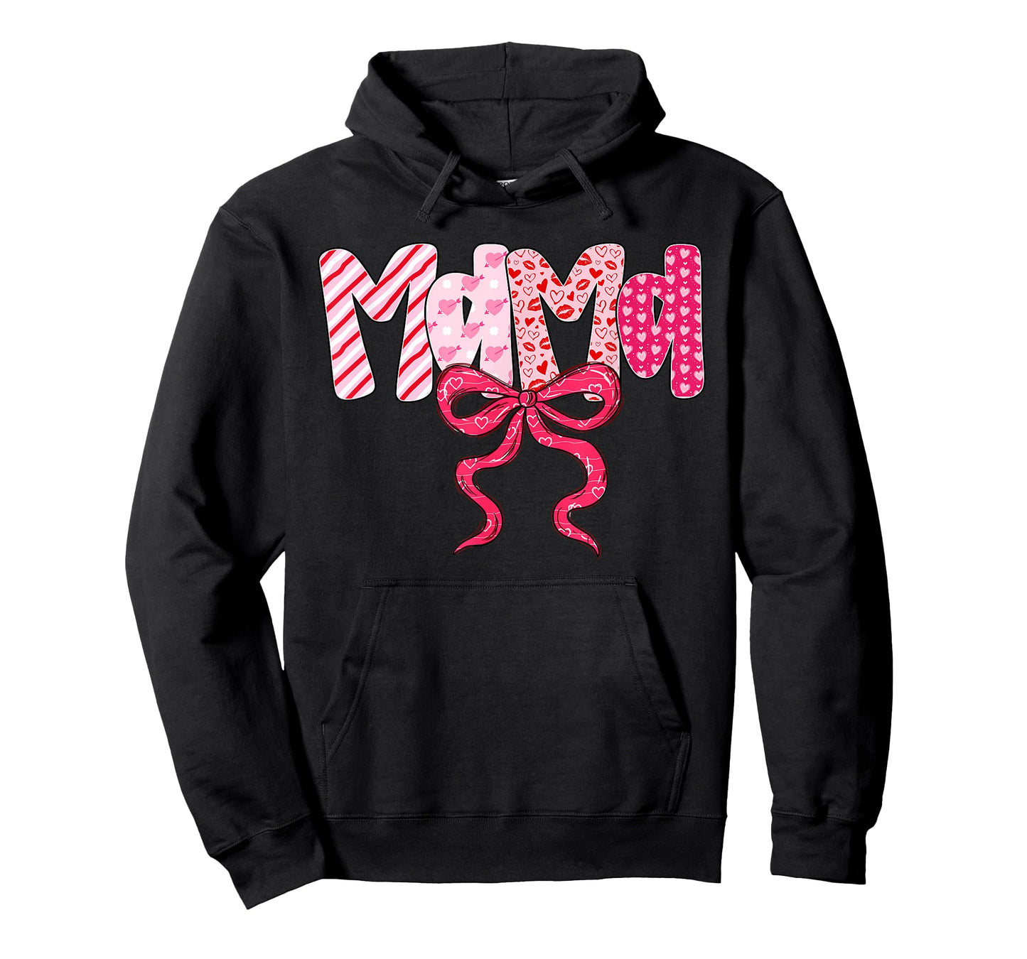 Mama Valentine Pink Coquette Bow Valentine's Day Mom T-Shirt