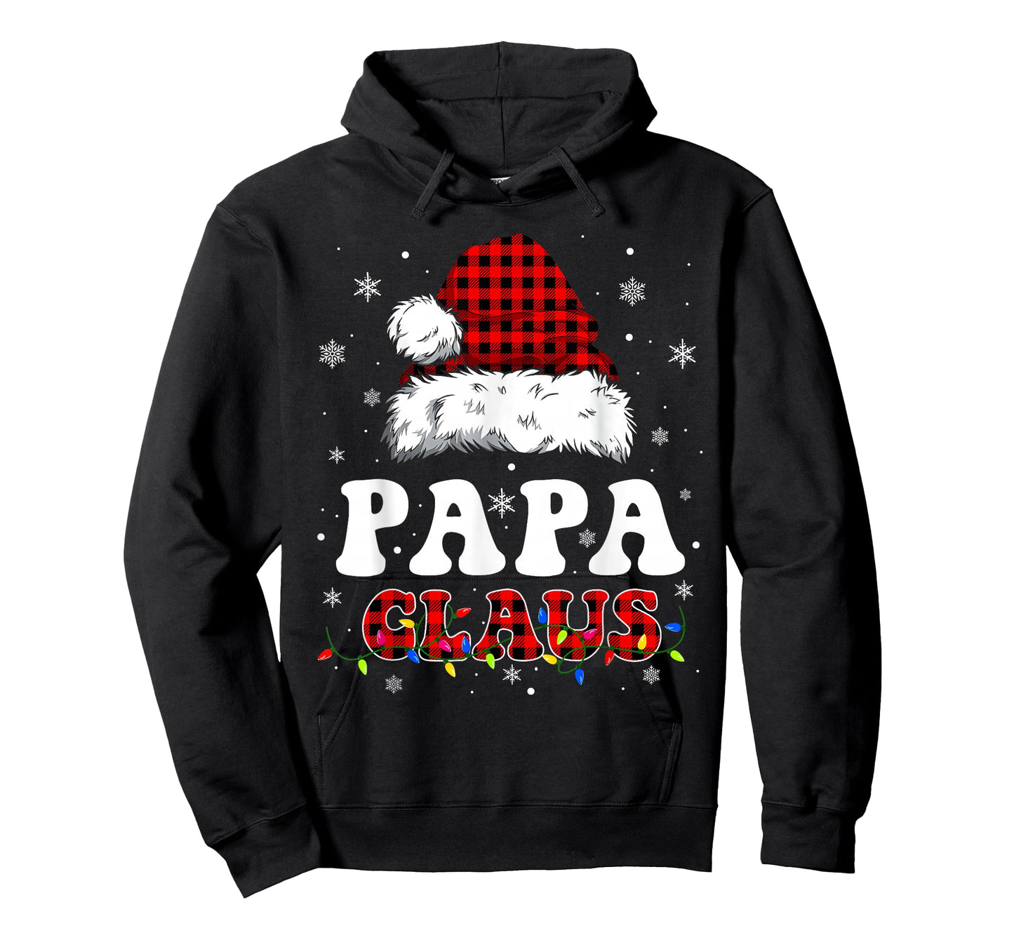Papa Claus Funny Christmas Lights Pajama Family Matching T-Shirt
