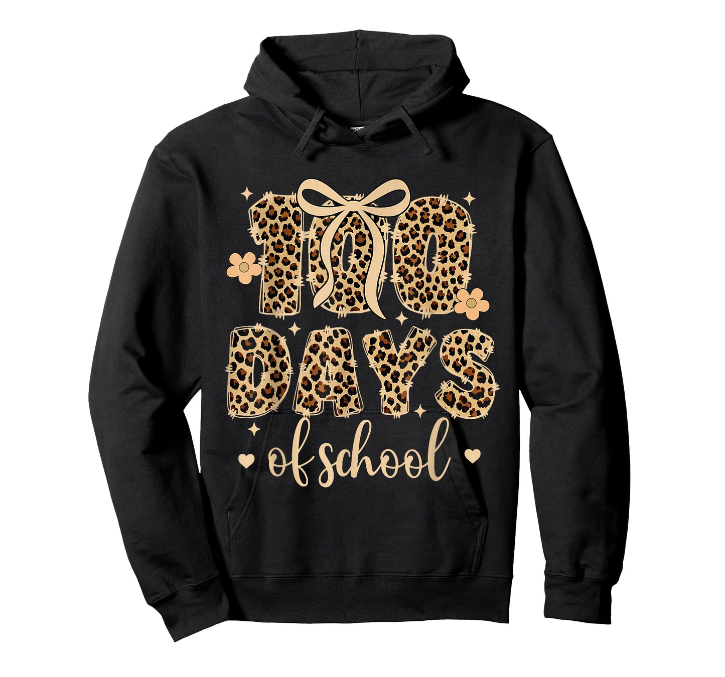 Funny Teacher 100 Days of School Leopard Pencil Coquette Bow T-Shirt