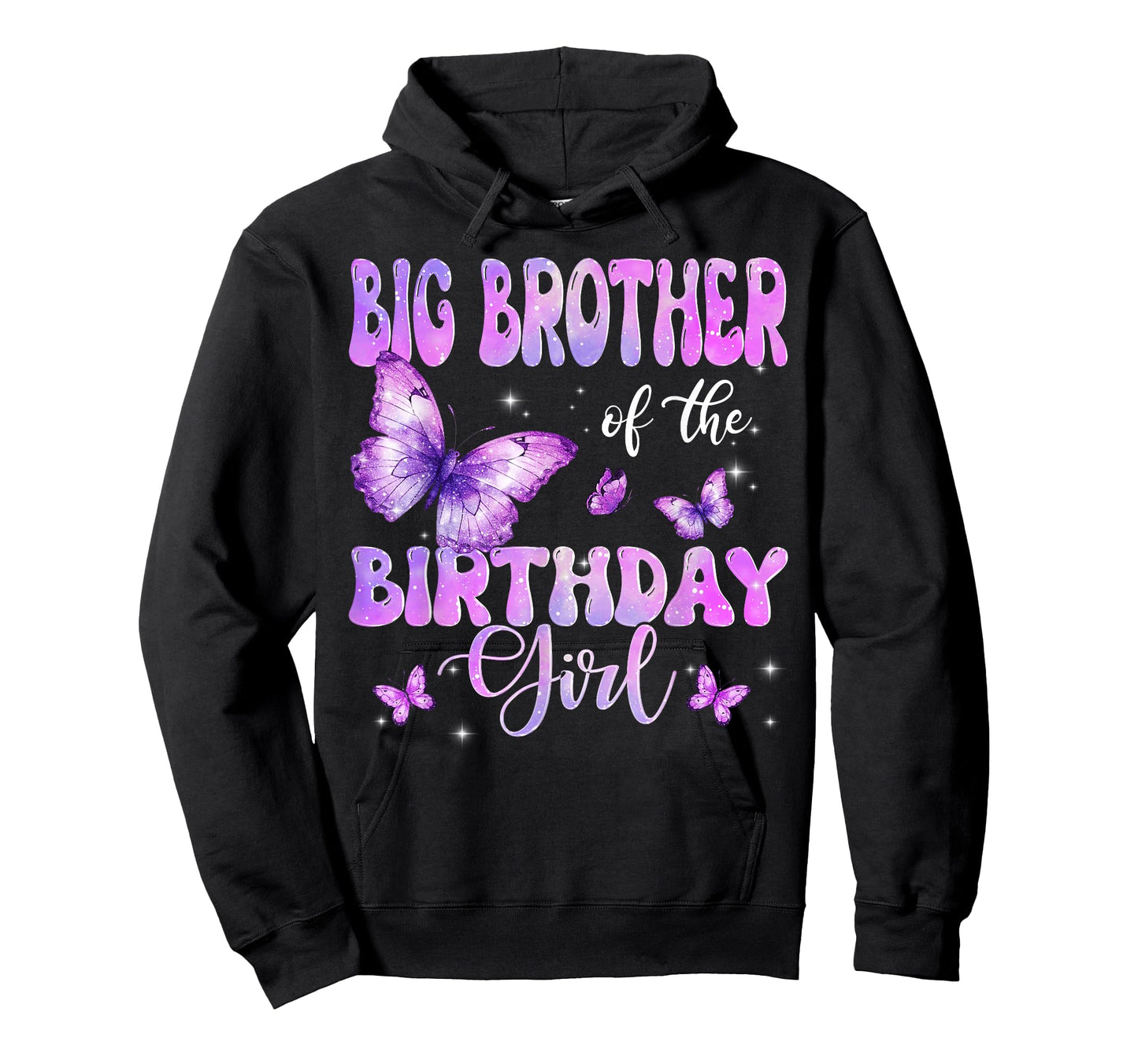 Big Brother of The Birthday Girl Butterfly Family Matching T-Shirt
