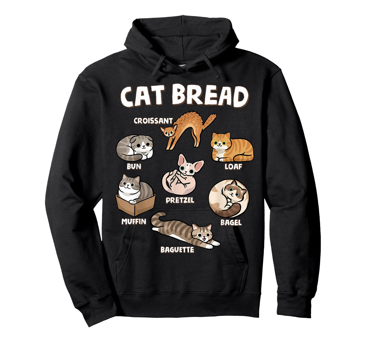 Cat Bread Funny Kitten Loaf Cats Types Loaf Baguette Pun T-Shirt