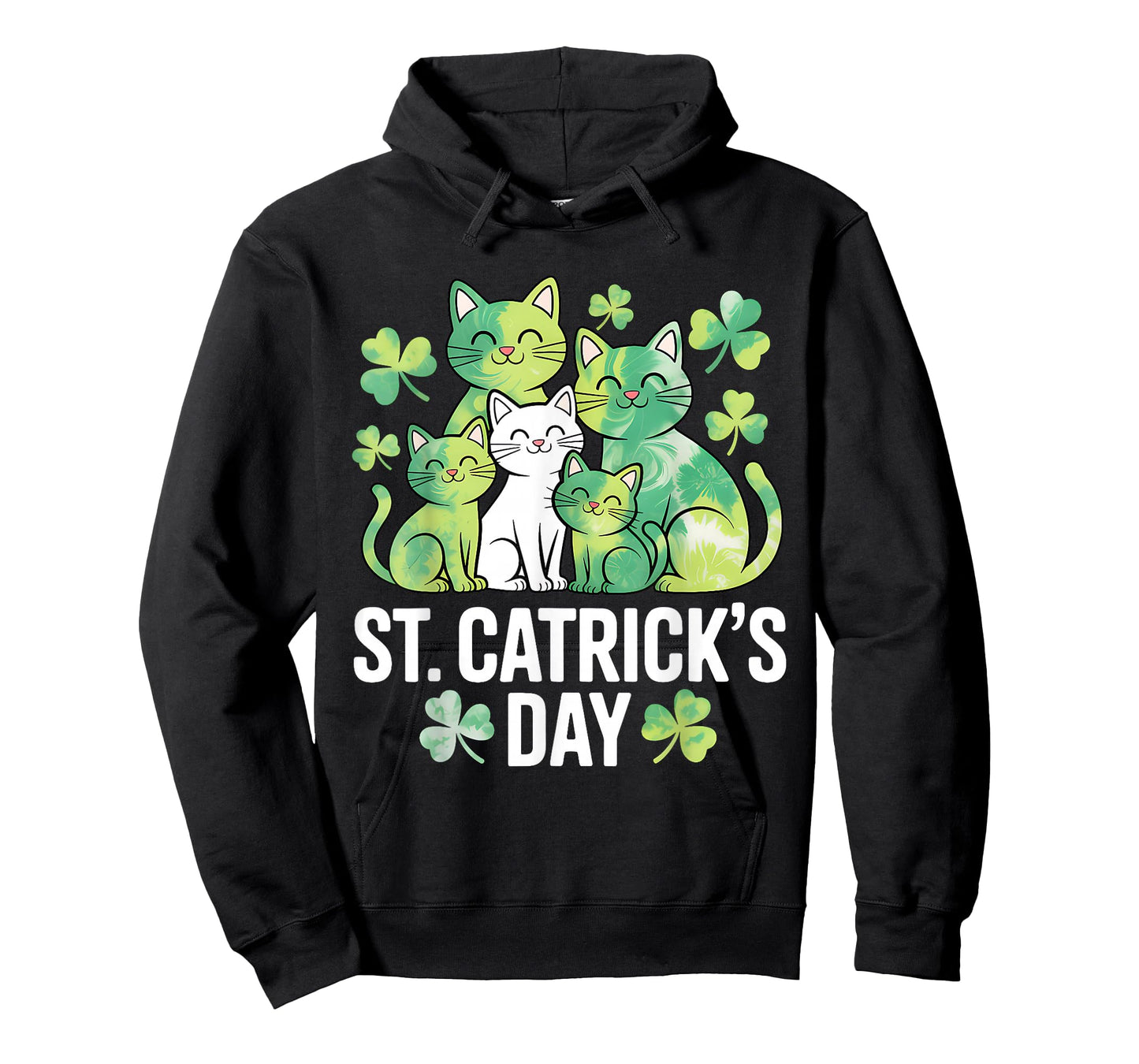 St Patricks Tie Dye Catricks Day Cats Saint Pattys Cat Lover T-Shirt