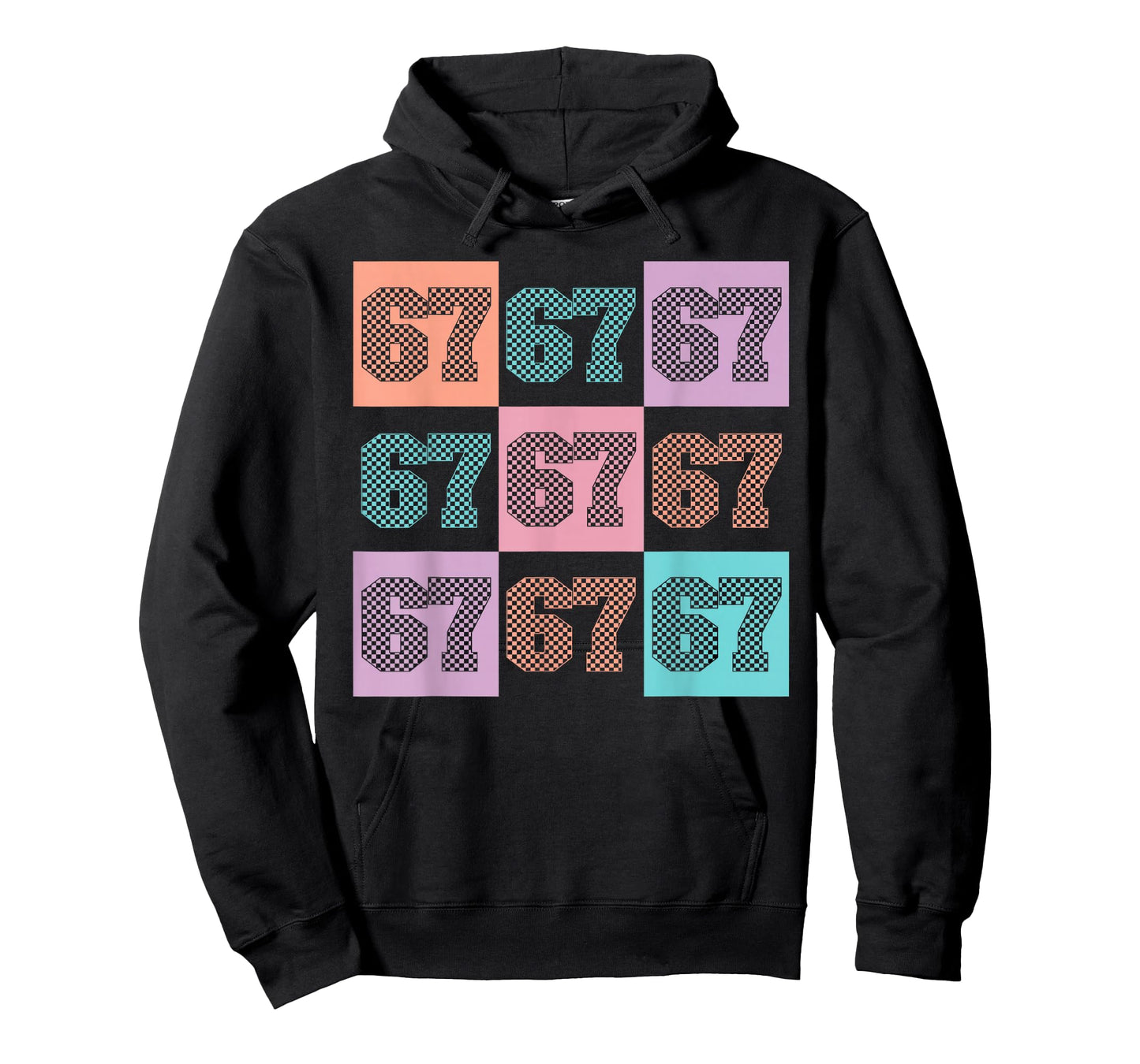 Six Seven Meme Funny 67 Checkered Teacher Kids Girls Boys T-Shirt