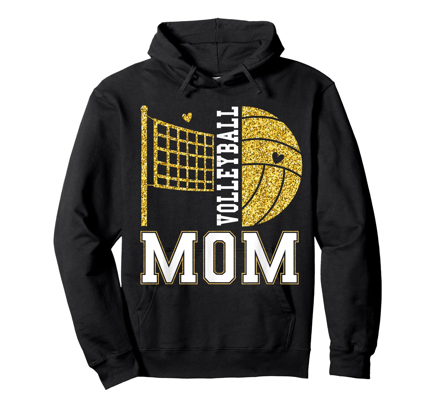 Volleyball Mom Game Day Volleyball Season Mama Girl Gold T-Shirt