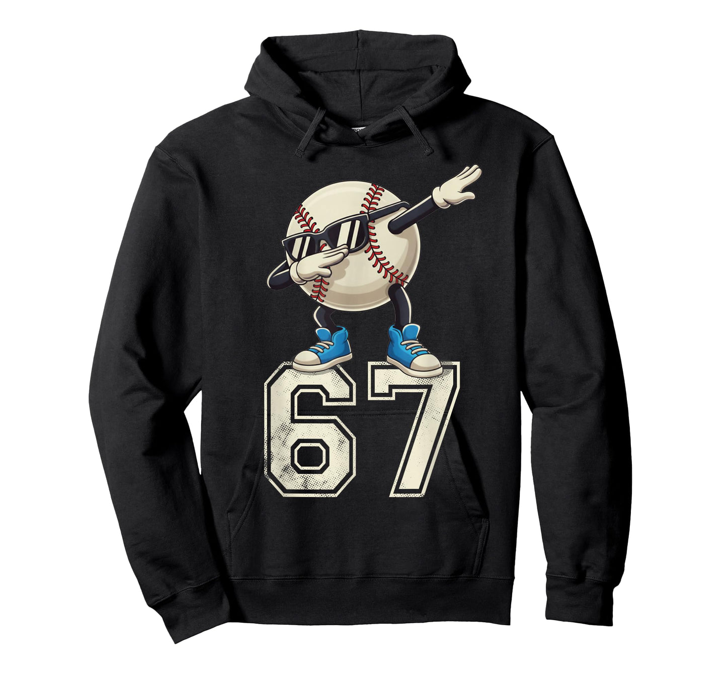 Boys Kids 67 Six Seven Sunglasses Dabbing Baseball Lover T-Shirt