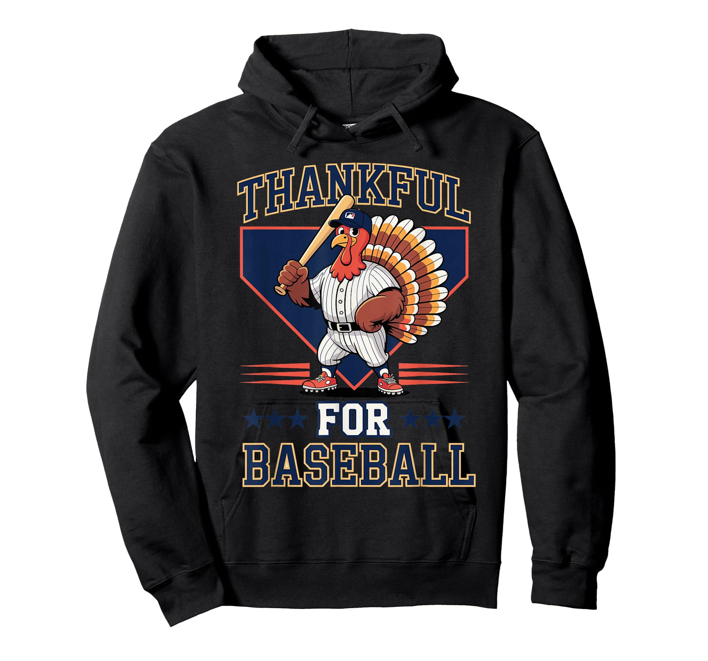 Thankful for Baseball Turkey Thanksgiving Holiday T-Shirt