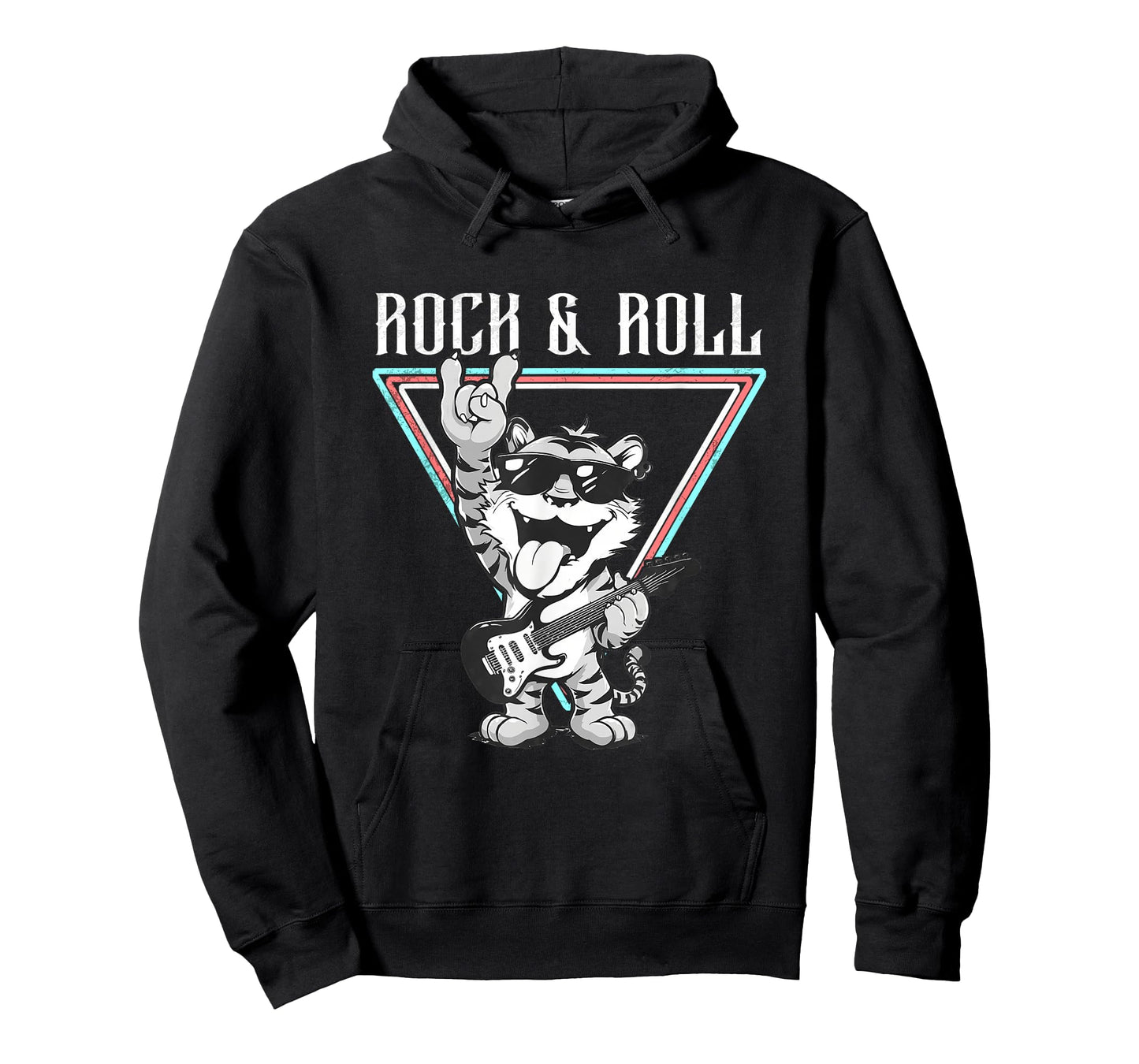 Rock & Roll Cool Tiger Playing Guitar T-Shirt