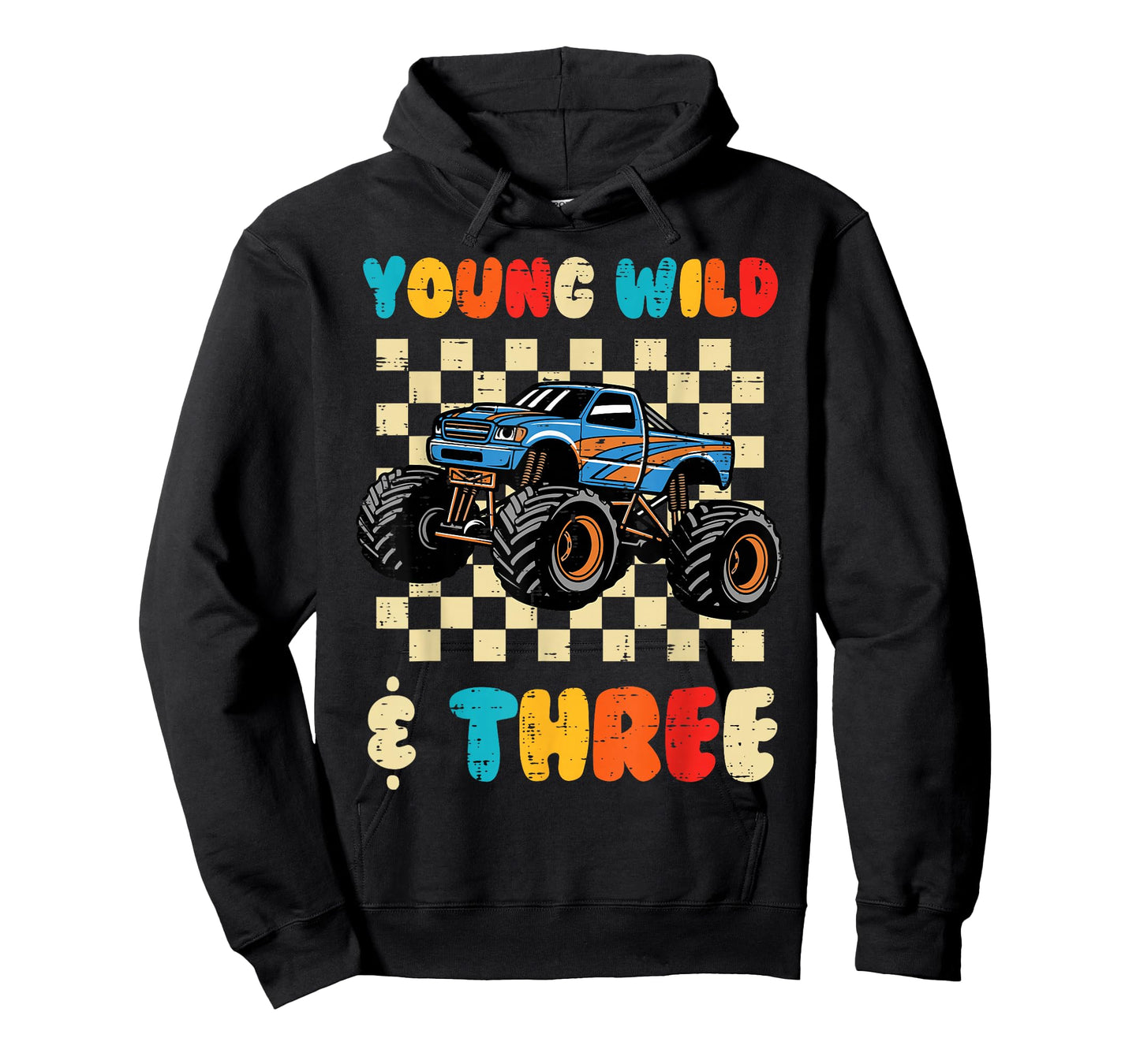 3rd Birthday Young Wild Three Truck Party Boys Kids T-Shirt