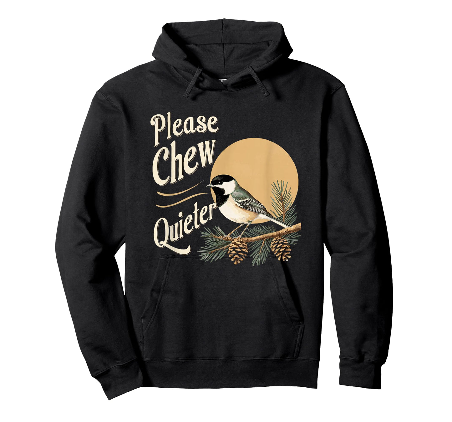 Please Chew Quieter Vintage Bird Groovy Design T-Shirt