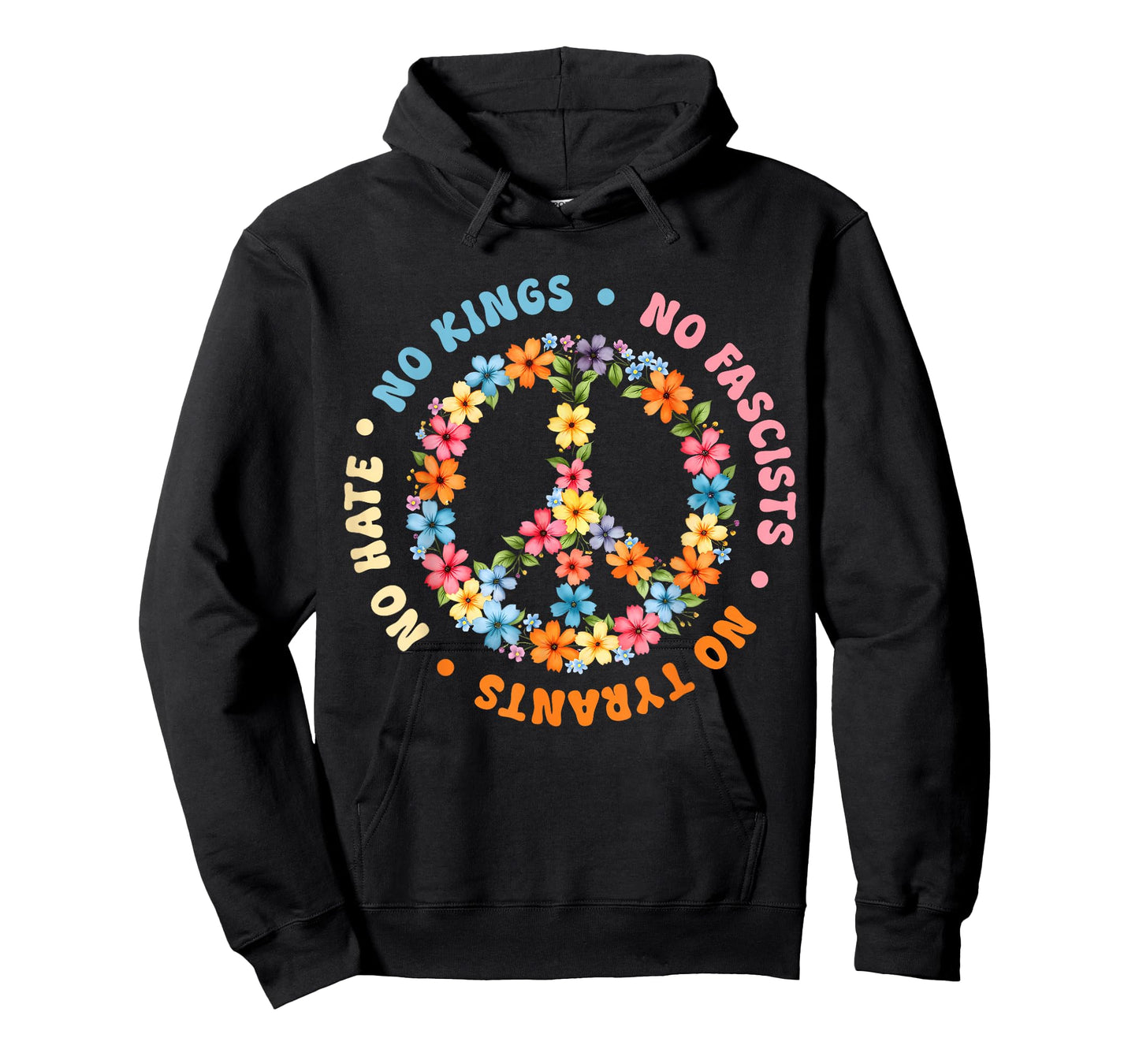 No Tyrants No Kings Floral Peace Sign Political Protest T-Shirt