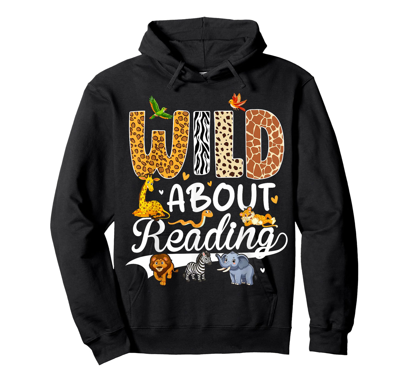 Wild About Reading Funny Book Lover Bookworm Library Day T-Shirt