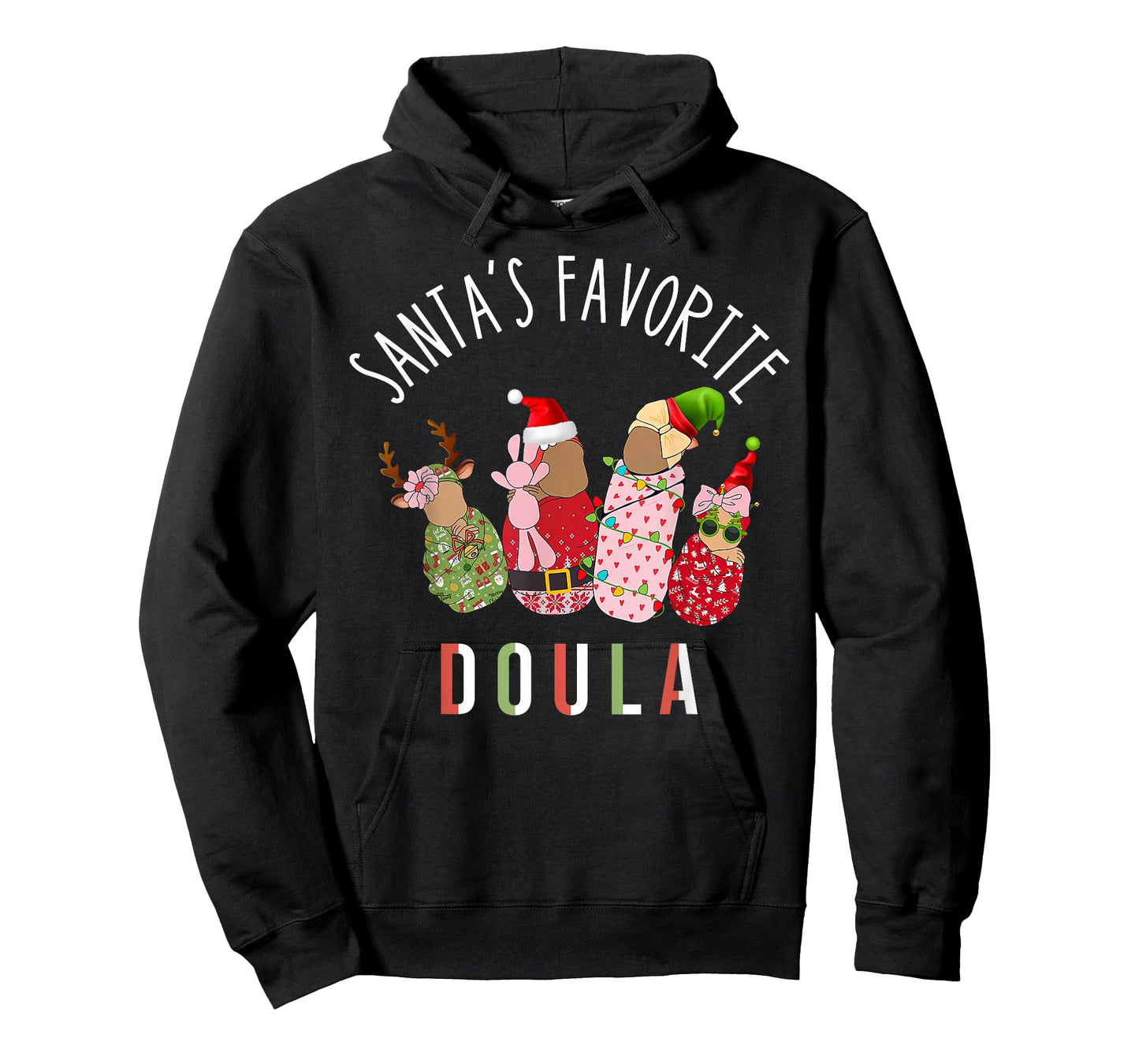 Santa's Favorite Doula Nurse Christmas Postpartum Midwife T-Shirt