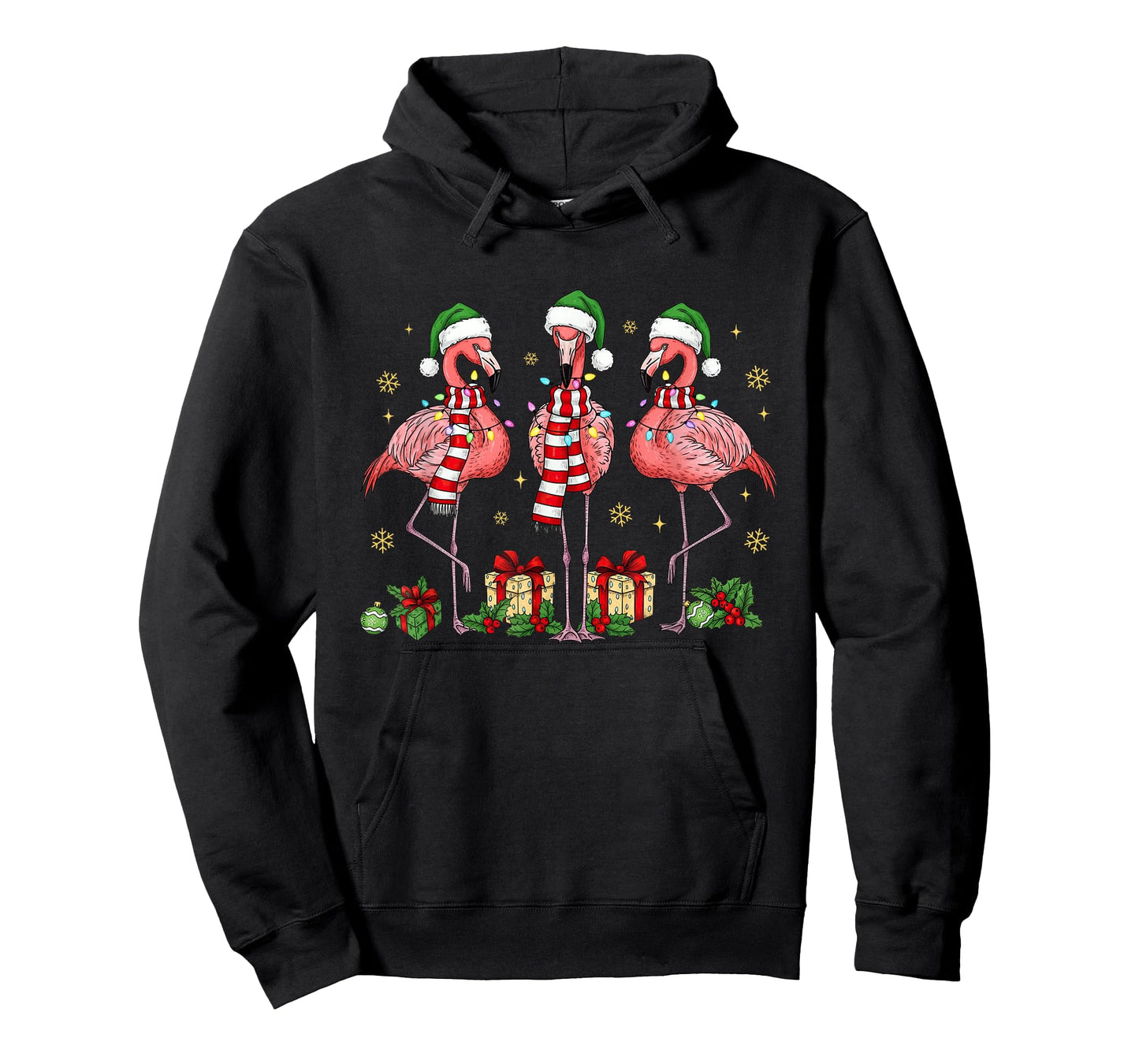 Tropical Christmas Flamingo Snow Xmas Holiday Women Girl Kid T-Shirt