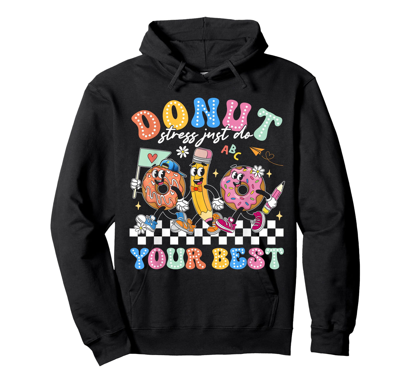 Groovy Donut Stress Just Do Your Best Testing Day Teachers T-Shirt