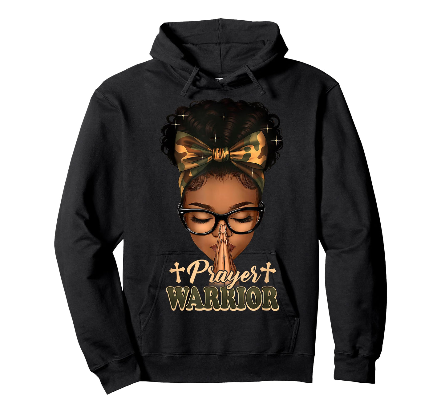 Prayer Warrior Christians Camo African American Afro Women T-Shirt