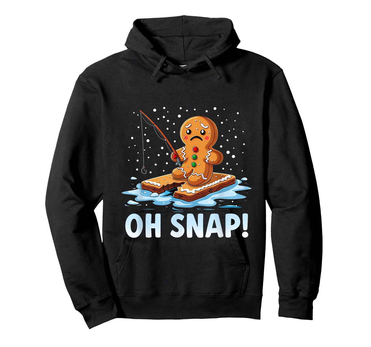 Oh Snap Gingerbread Man Christmas Fishing Fisher Men T-Shirt