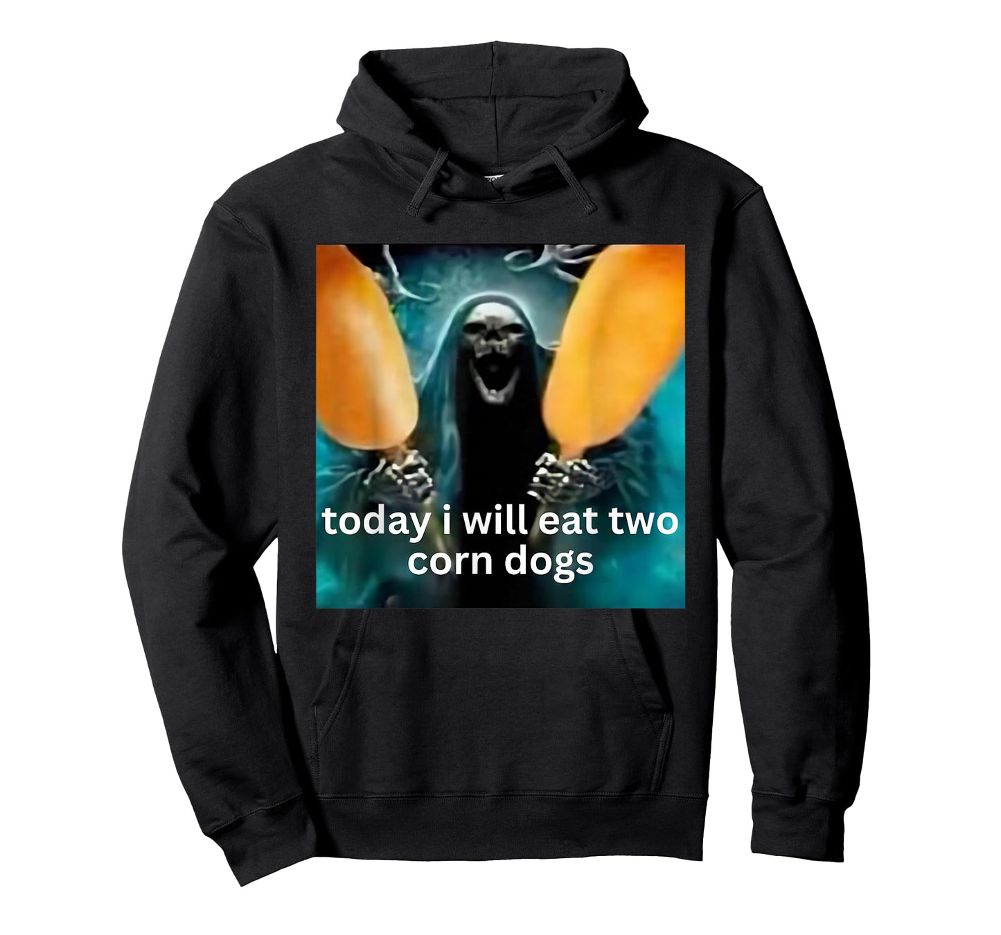 Today I Will Eat Two Corn Dogs Skeleton Meme Skull Meme GenZ T-Shirt