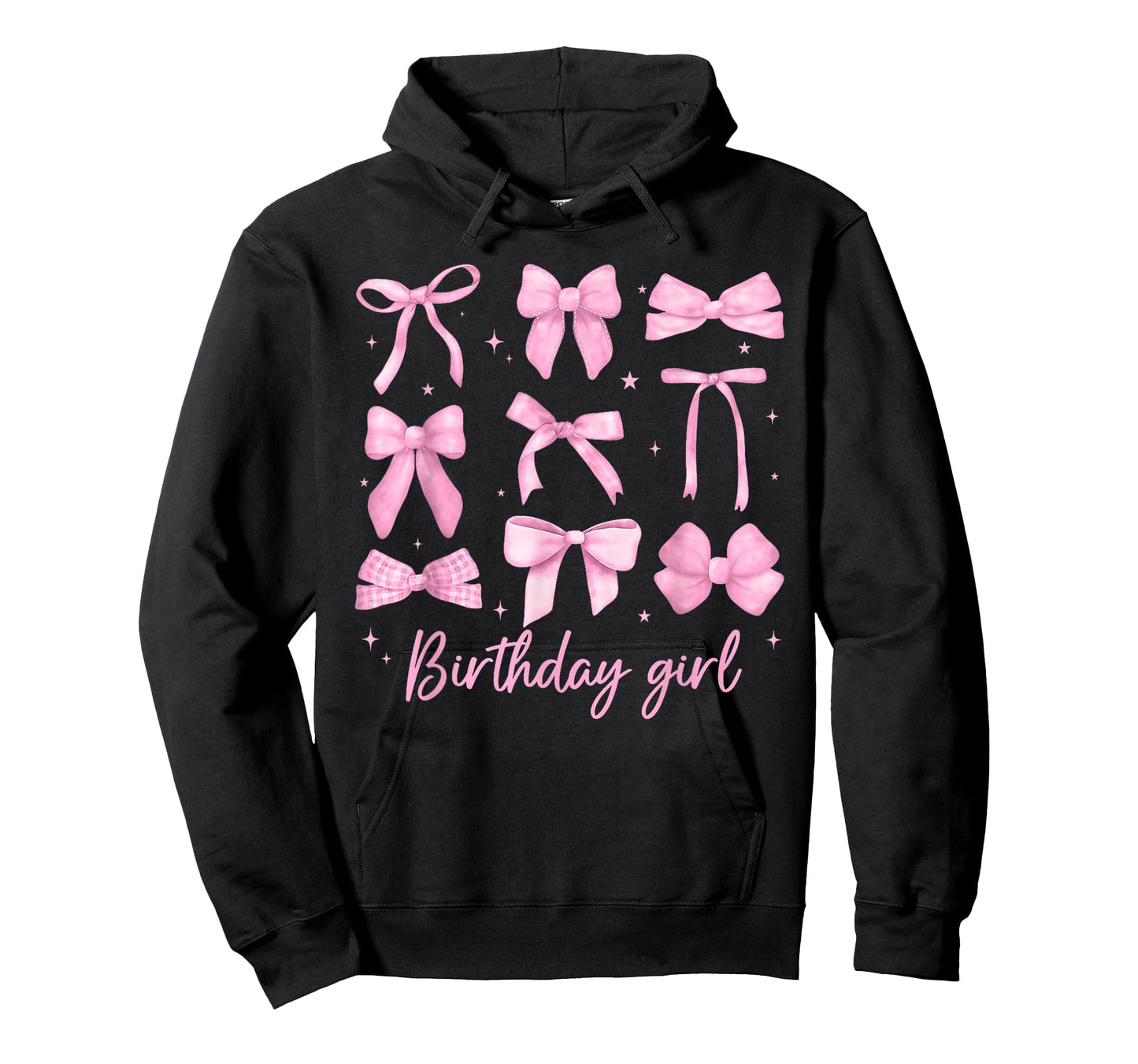 Birthday Girl Coquette Pink Toile Bow for Girl Kids T-Shirt