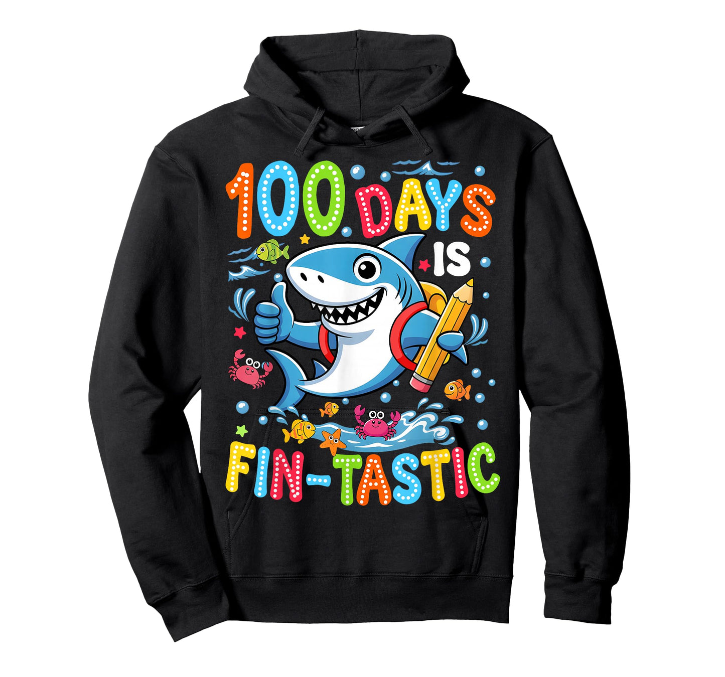 100 Days is Fin Tastic Fish Kid Boy Girl 100th Day of School T-Shirt