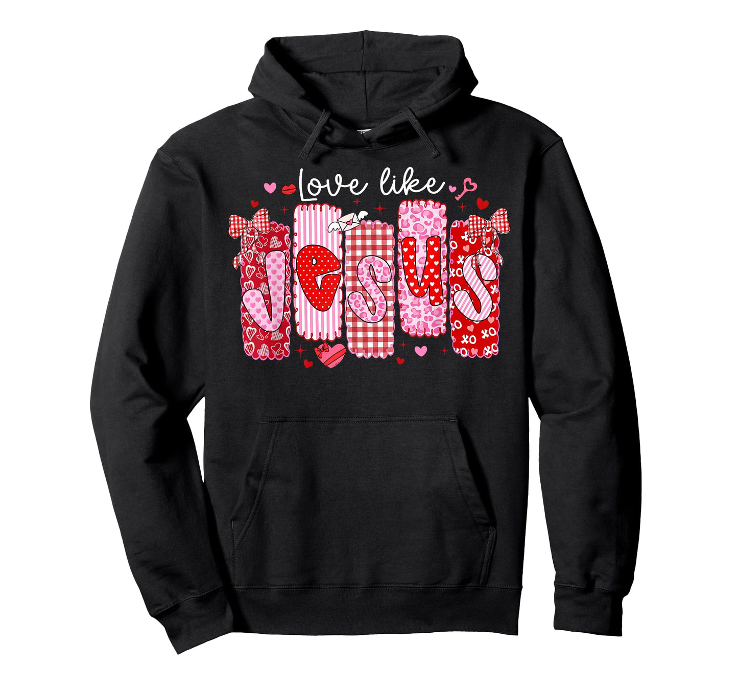 Valentine Preppy Love Like Jesus Bow Christian Girl Women T-Shirt