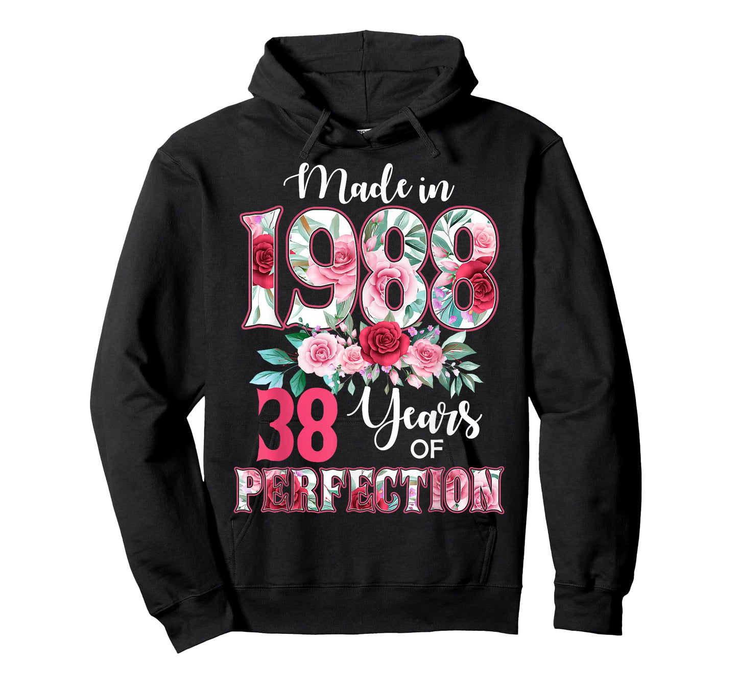 38 Years Old Made in 1988 Floral Flower 38th Birthday Womens T-Shirt